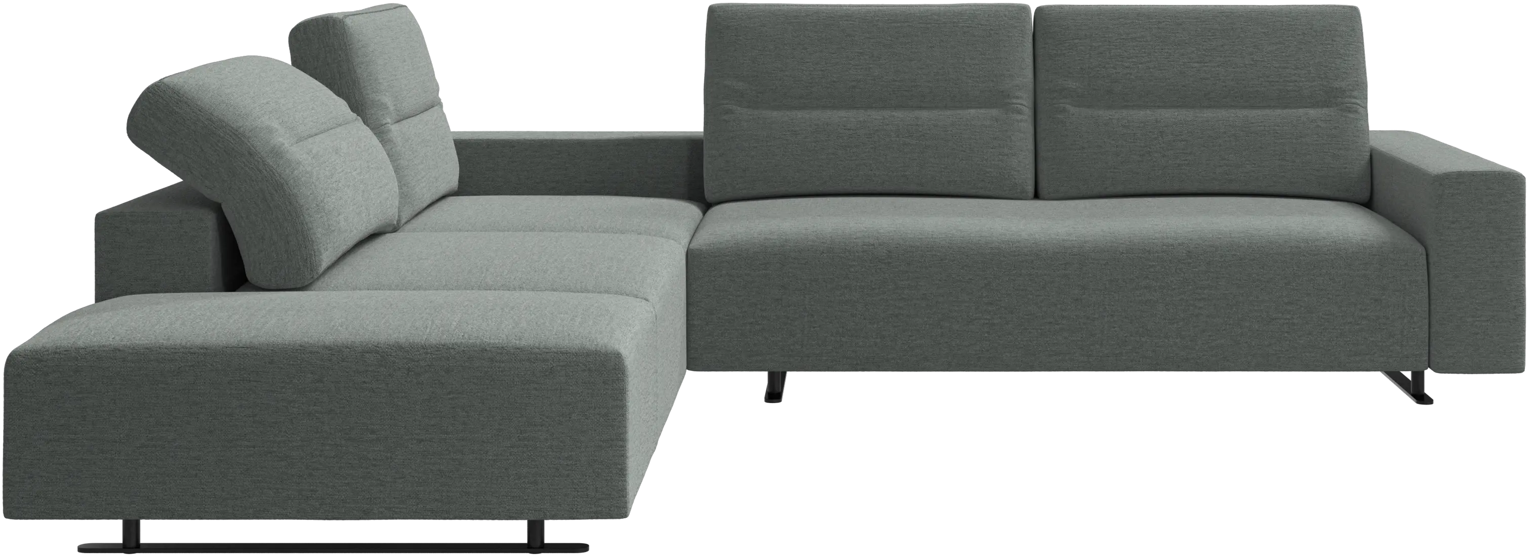 Hampton corner sofa with adjustable back and storage on right side
