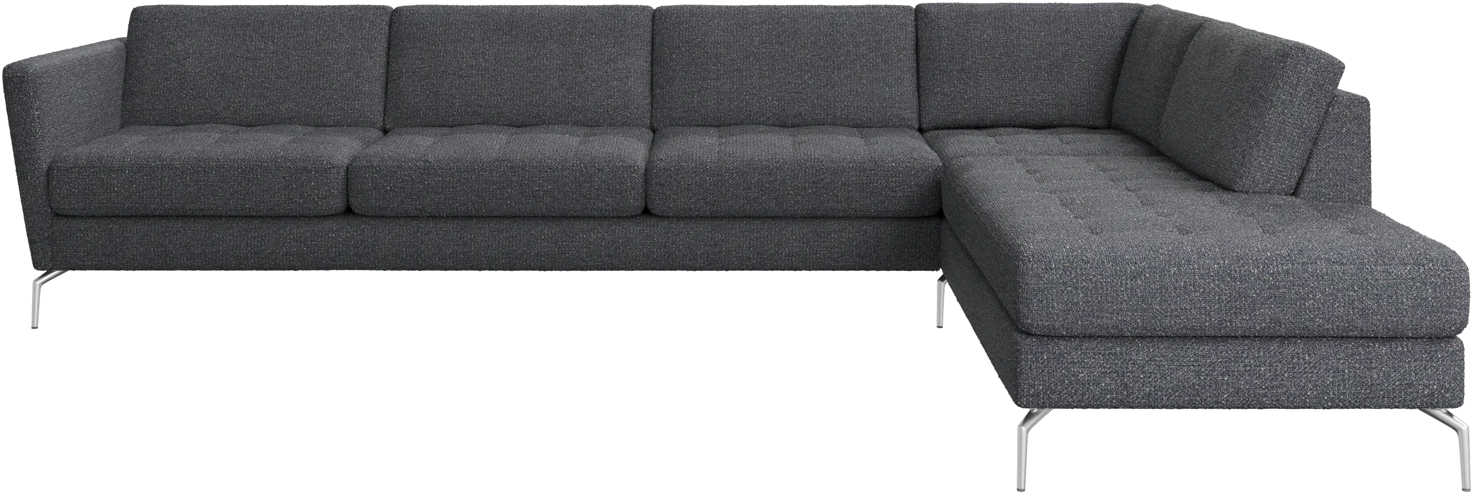 Osaka corner sofa with lounging unit, tufted seat