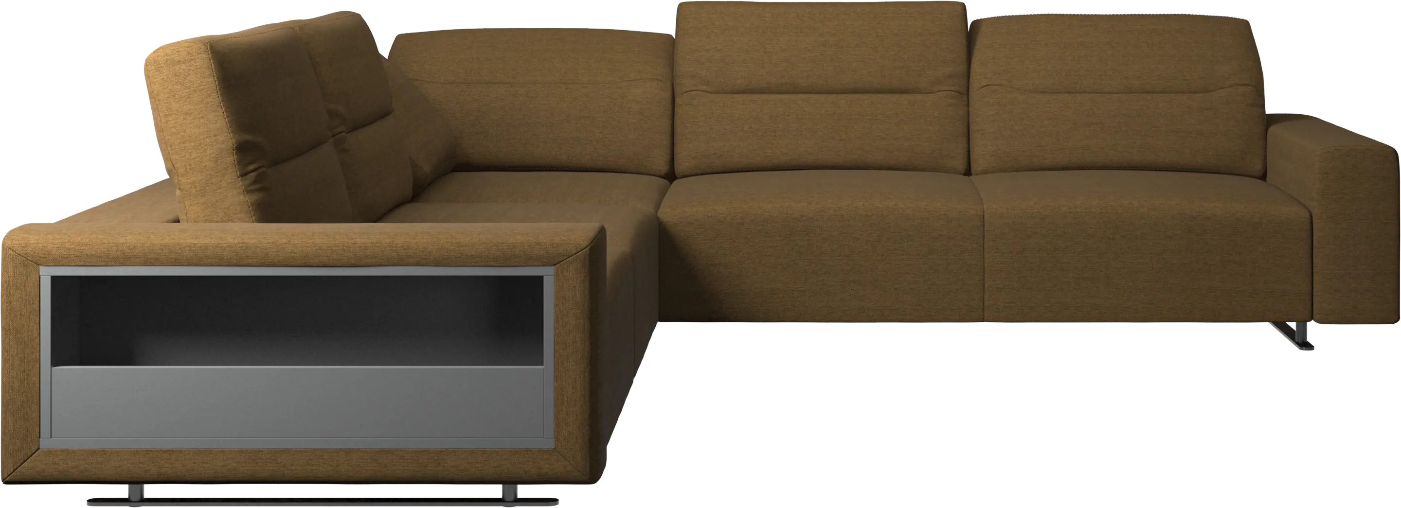 Hampton corner sofa with adjustable back and storage on left side