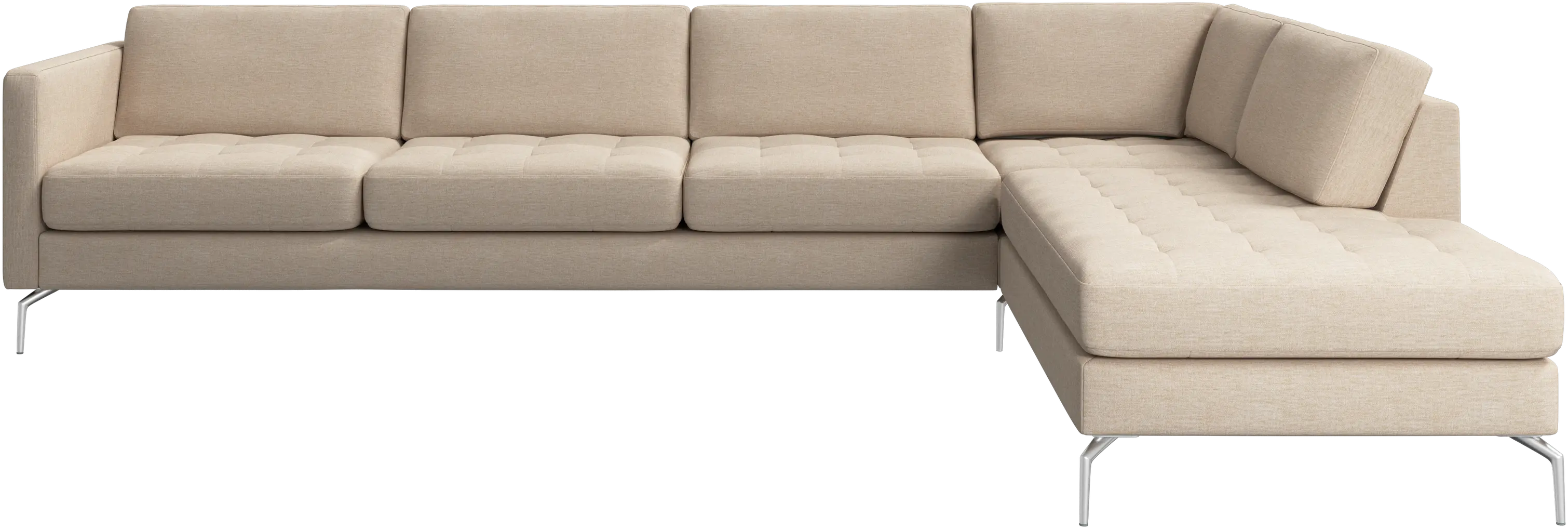 Osaka corner sofa with lounging unit, tufted seat