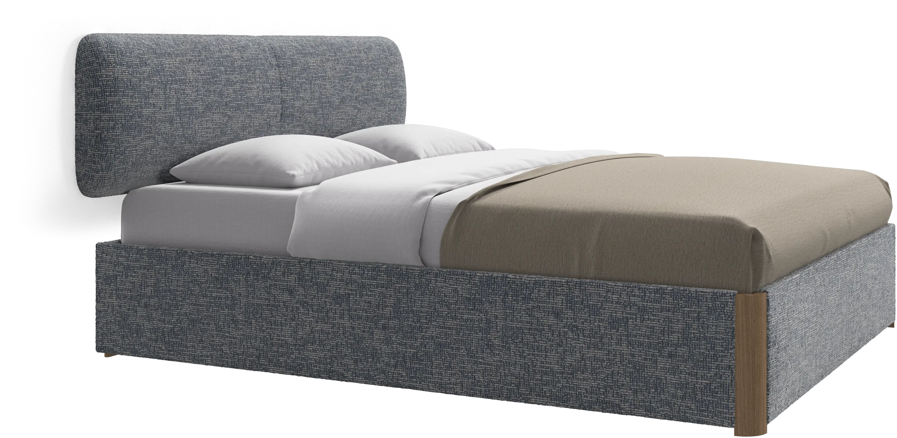 Element lit, tête de lit murale, avec lattes et solution de stockage, excl. matelas