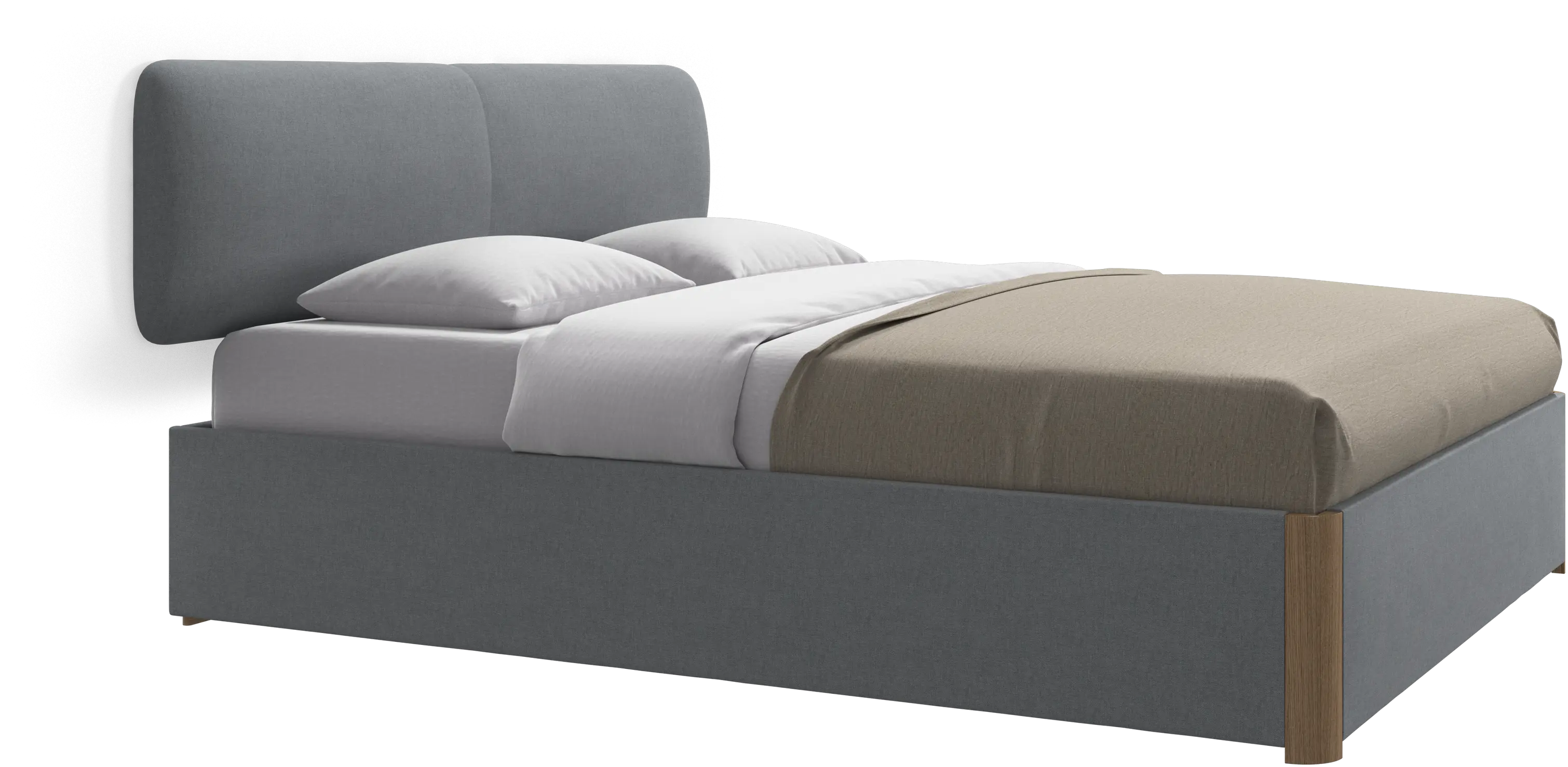 Element bed, wall-mounted headboard, with slats and storage solution, excl. mattress
