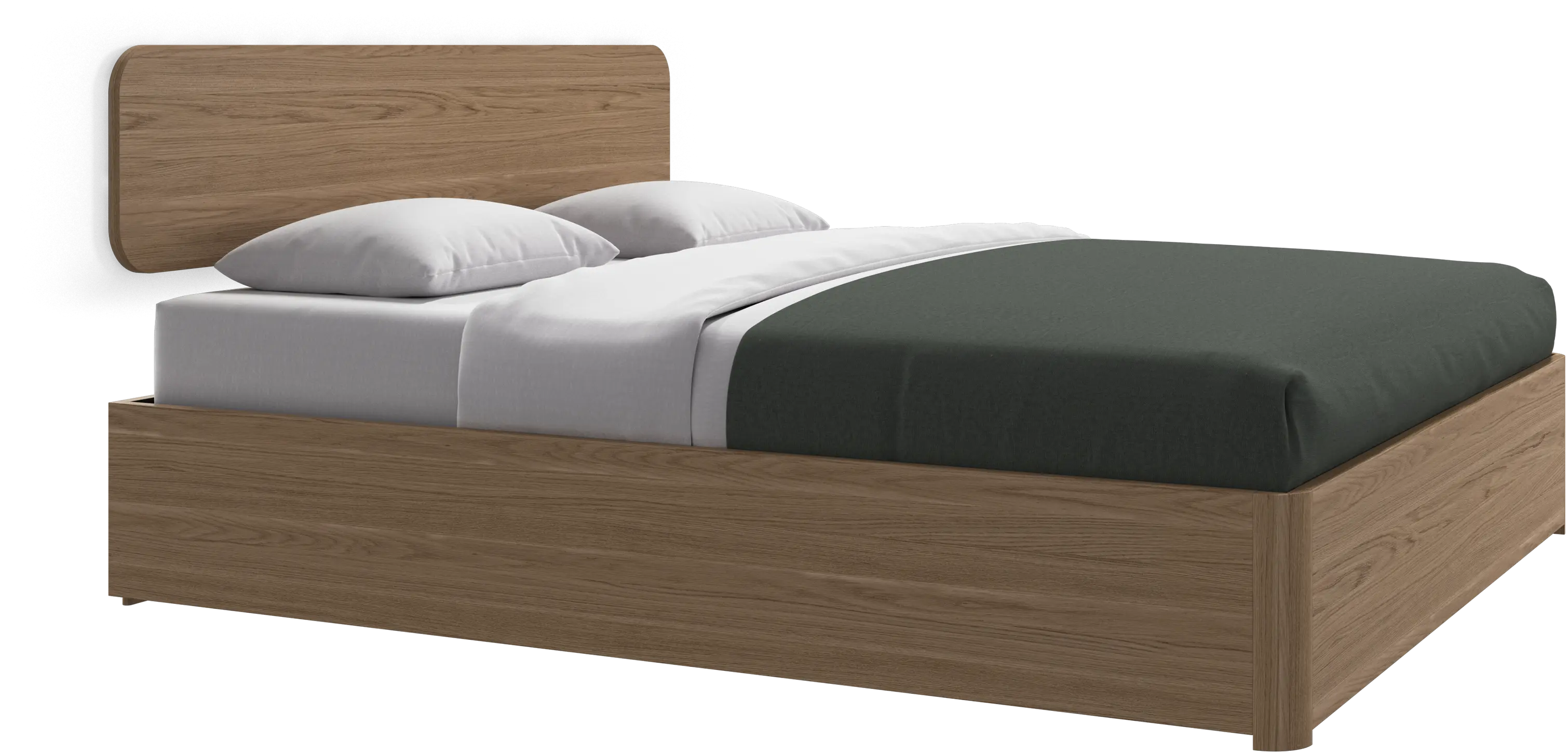 Element bed, wandgemonteerd hoofdbord, met latten, excl. matras