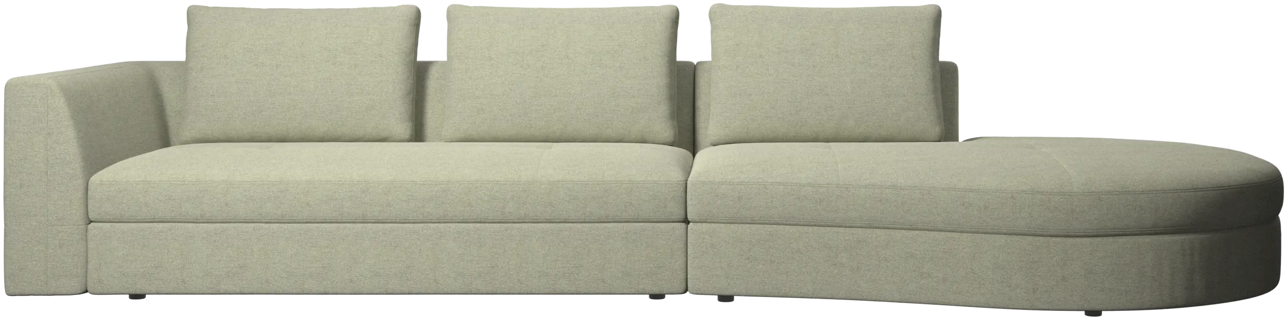 Bergamo sofa with round lounging unit,right