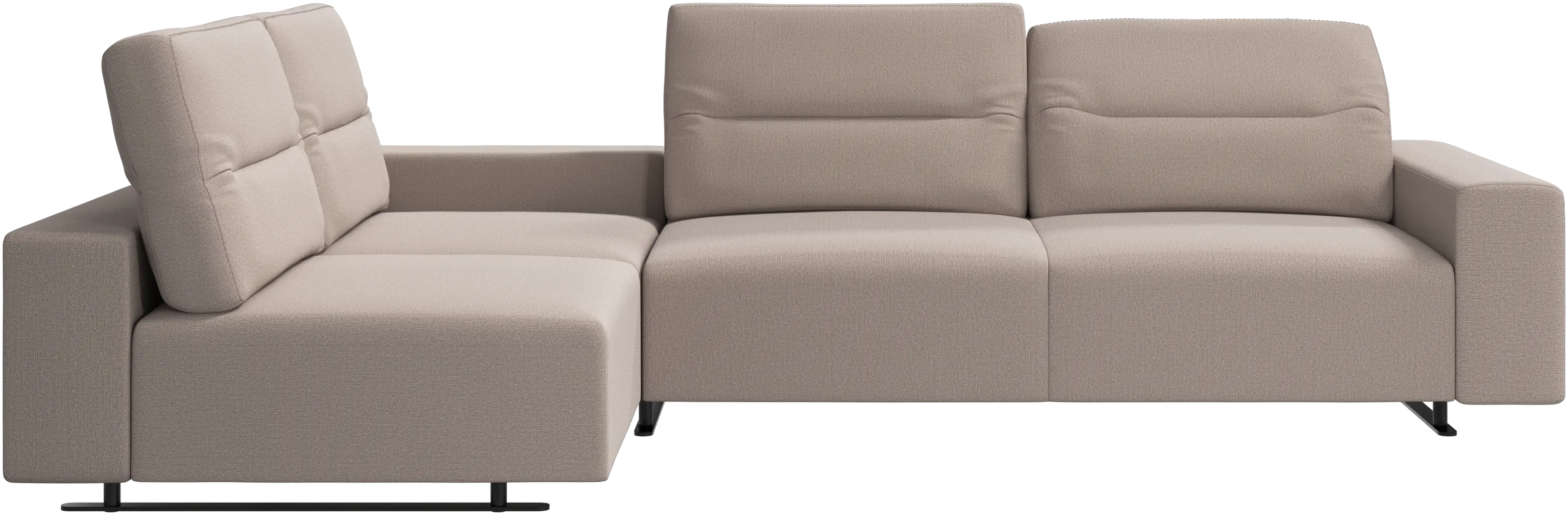 Hampton corner sofa with adjustable back and storage on right side