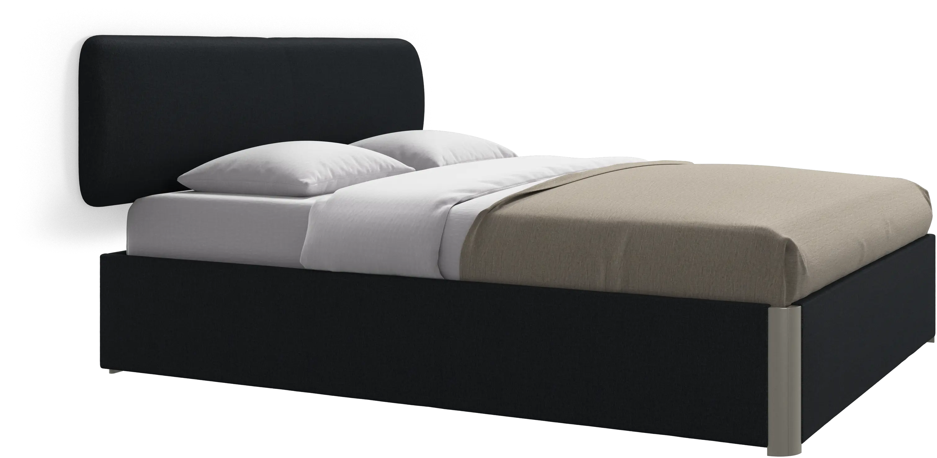 Element bed, wall-mounted headboard, with slats and storage solution, excl. mattress