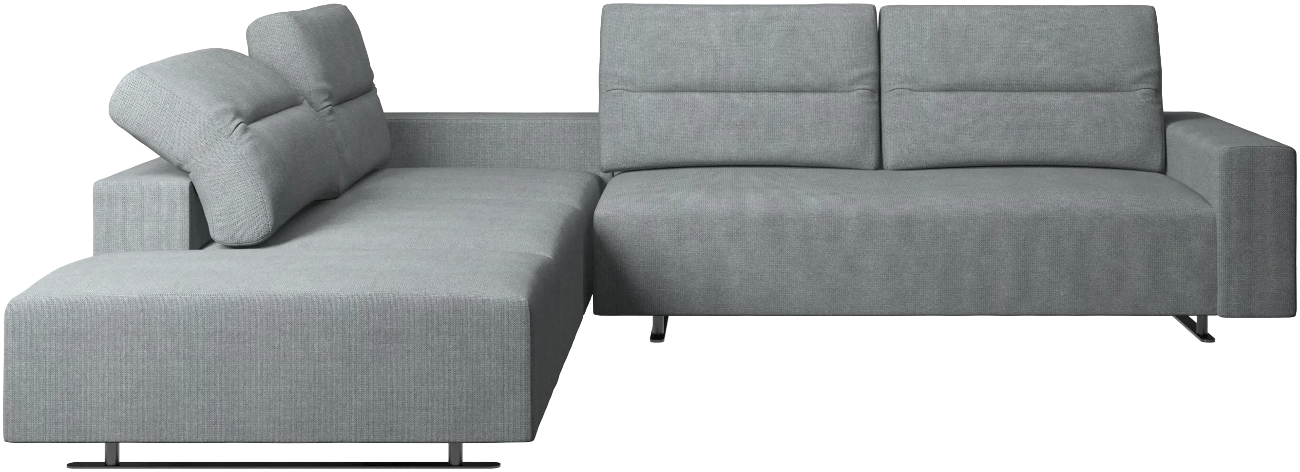 Hampton corner sofa with adjustable back and lounging unit