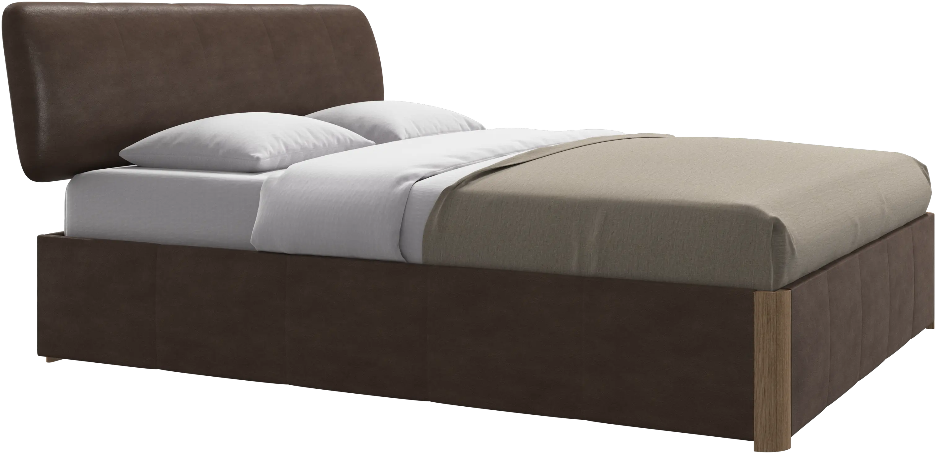 Element bed, bed-mounted headboard, with slats and storage solution, excl. mattress