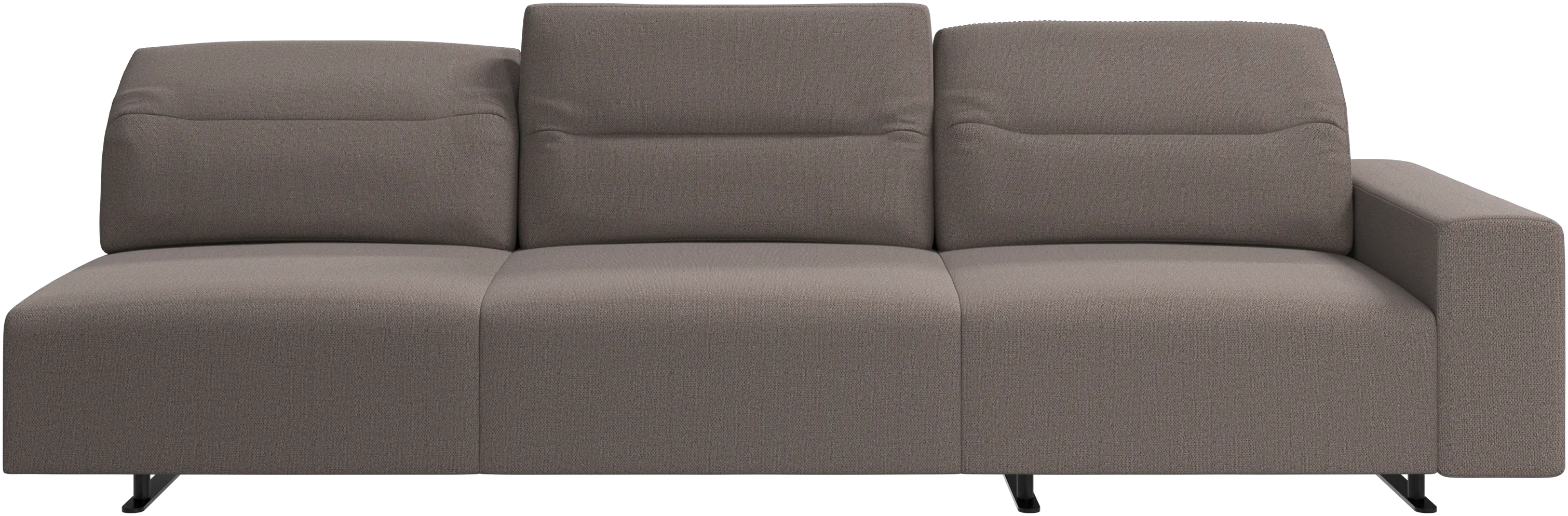 Hampton sofa with adjustable back and storage on the right side