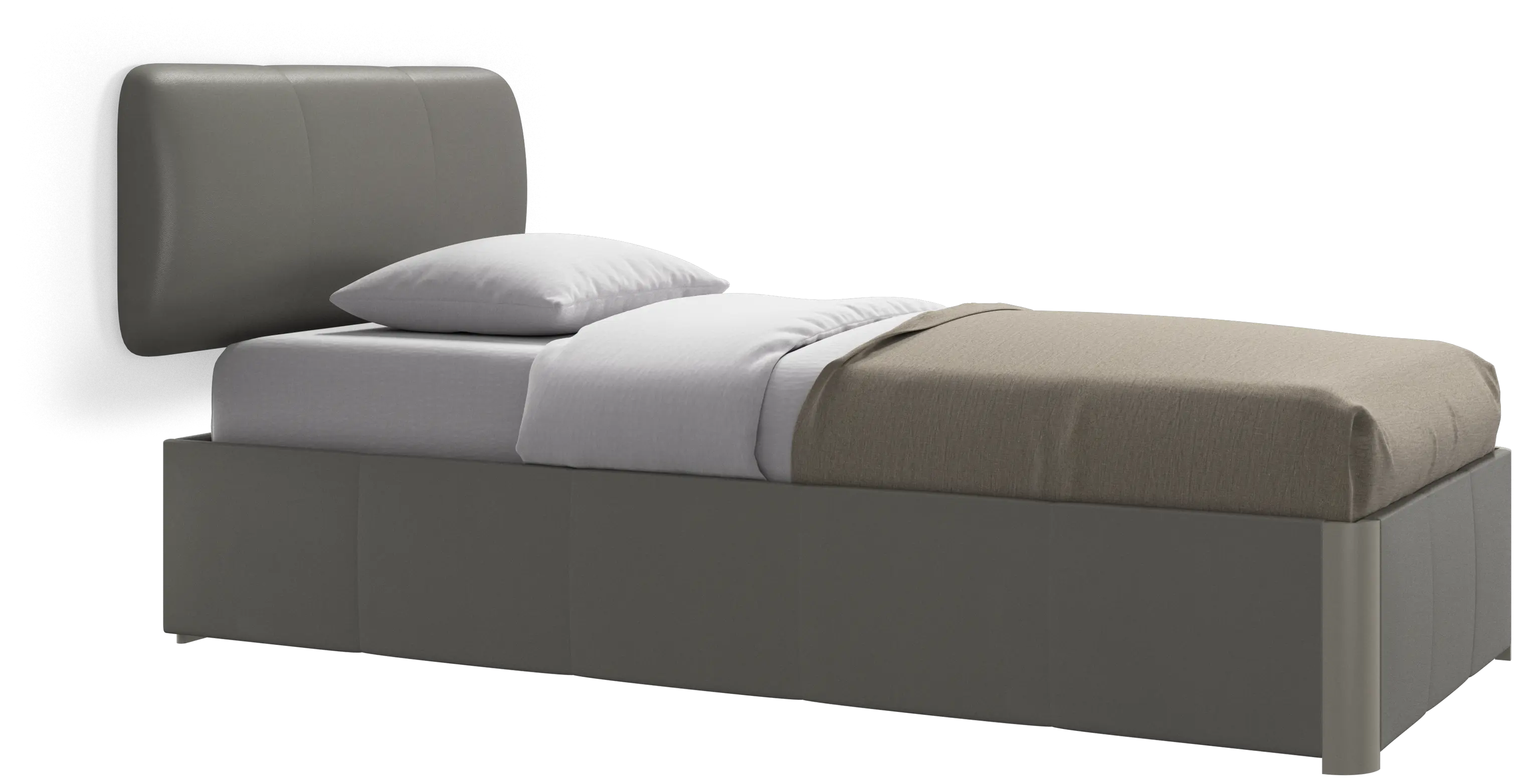 Element bed, wall-mounted headboard, with slats and storage solution, excl. mattress