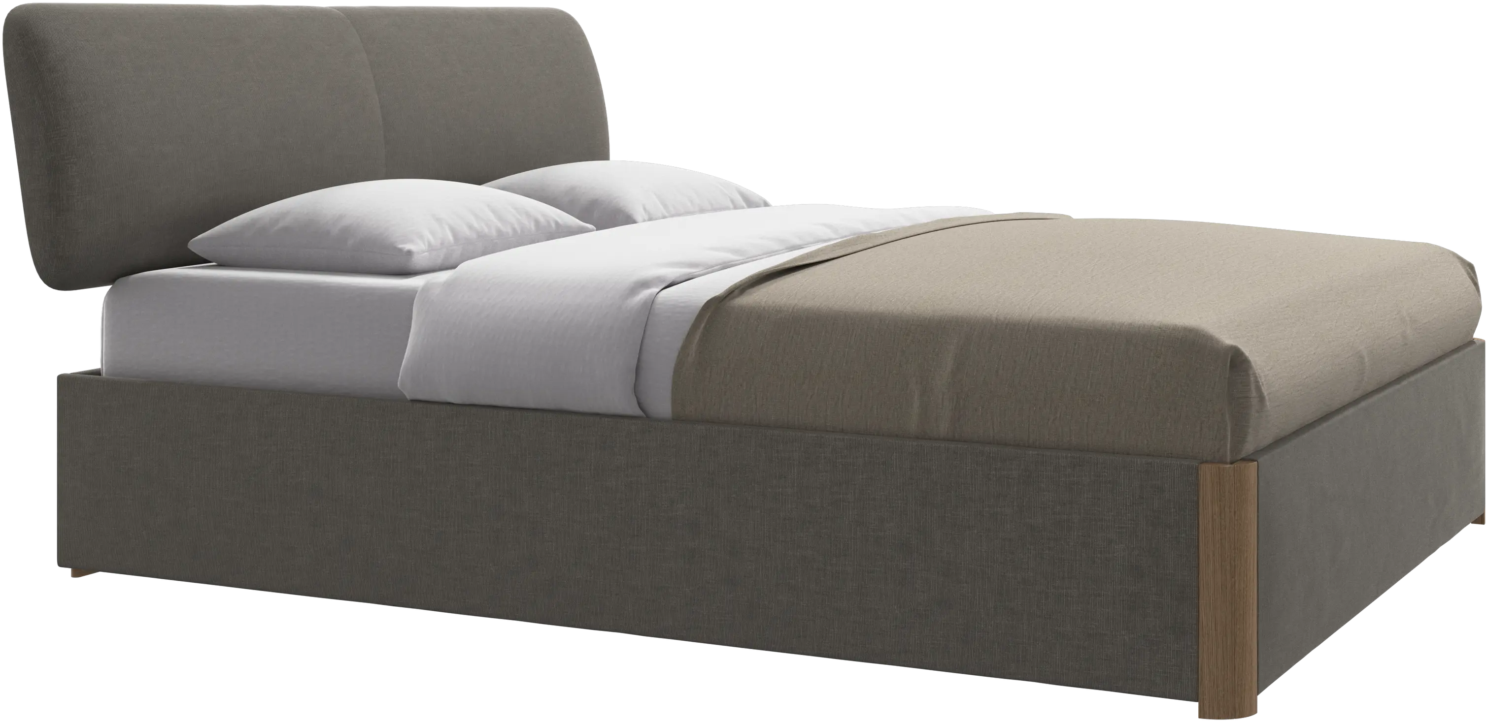 Element bed, bed-mounted headboard, with slats and storage solution, excl. mattress