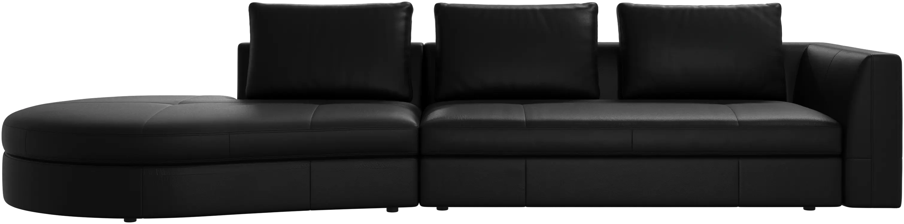 Bergamo sofa with round lounging unit, left