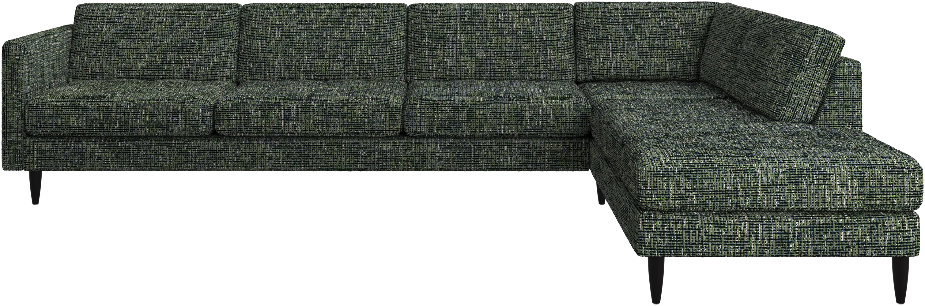 Osaka corner sofa with lounging unit, tufted seat