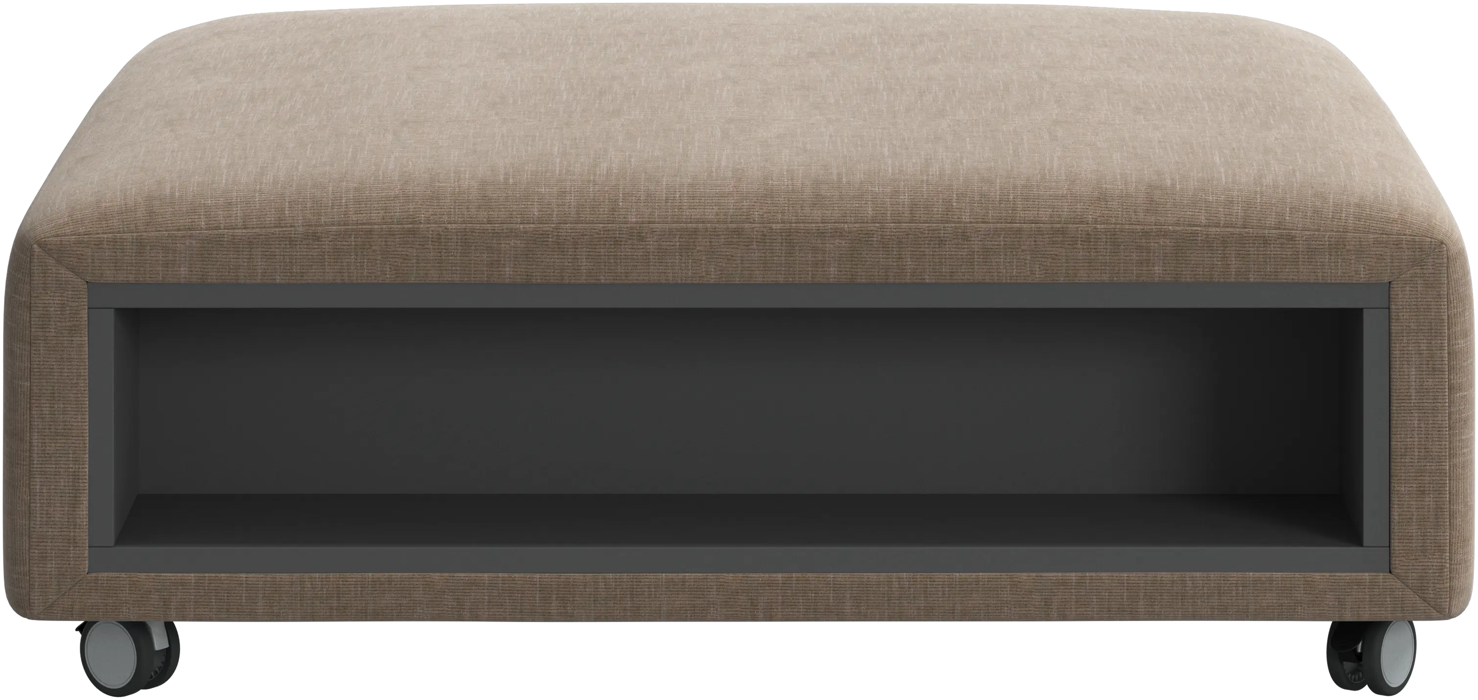 Hampton footstool on wheels with storage left and right sides