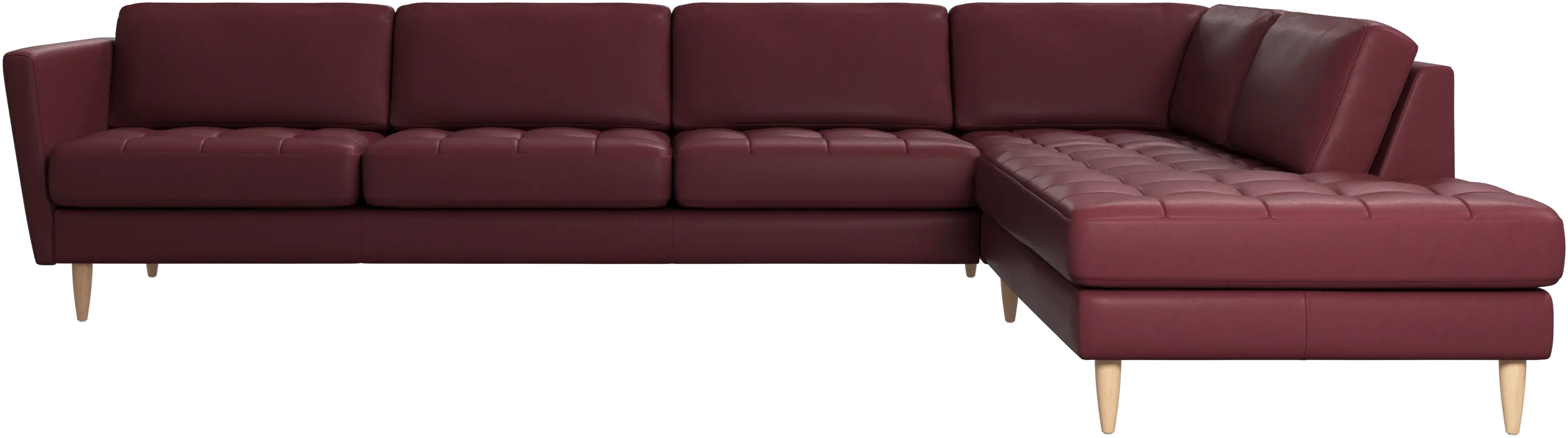 Osaka corner sofa with lounging unit, tufted seat