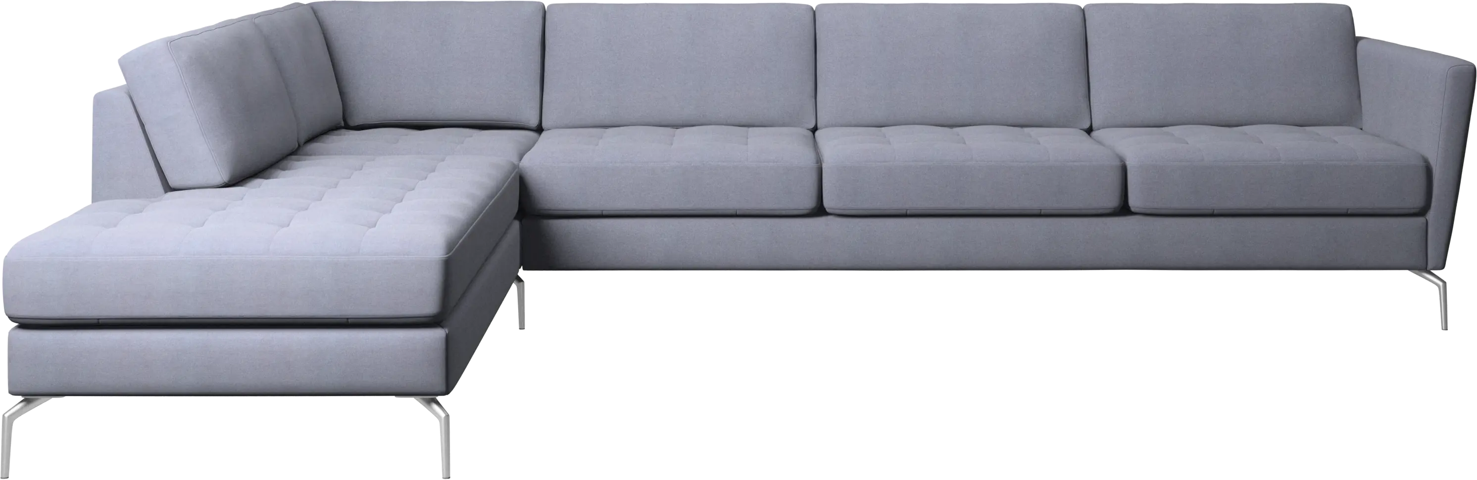Osaka corner sofa with lounging unit, tufted seat
