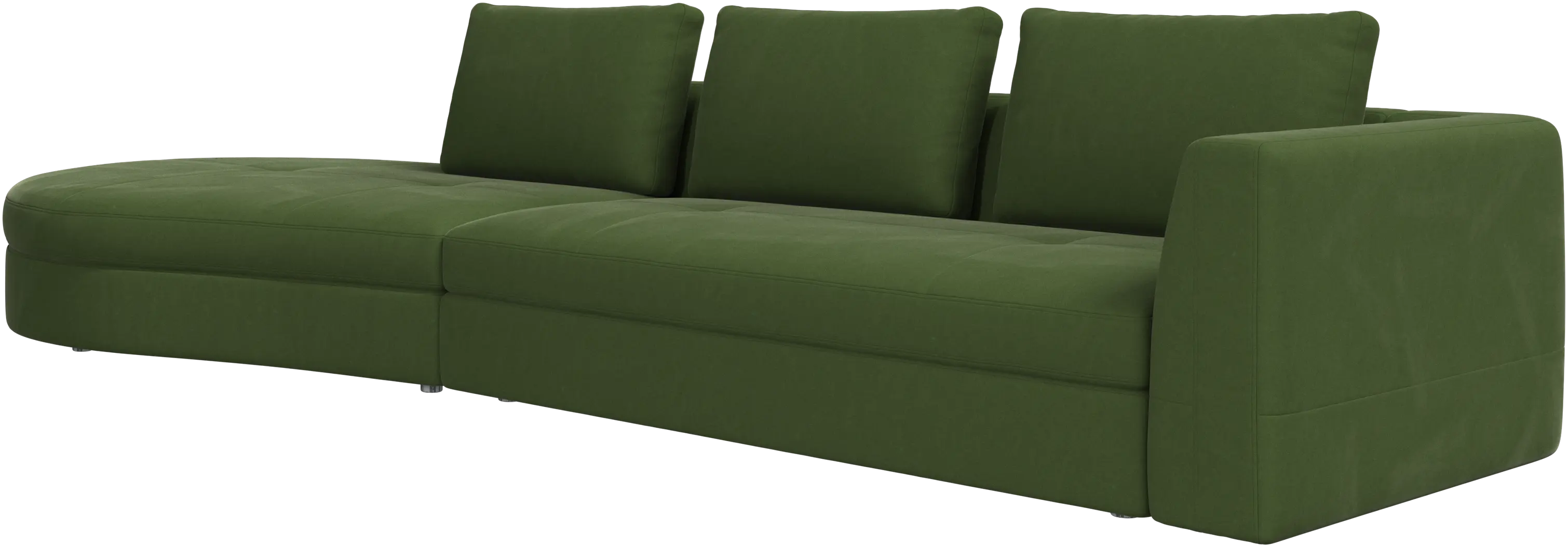 Bergamo sofa with round lounging unit, left