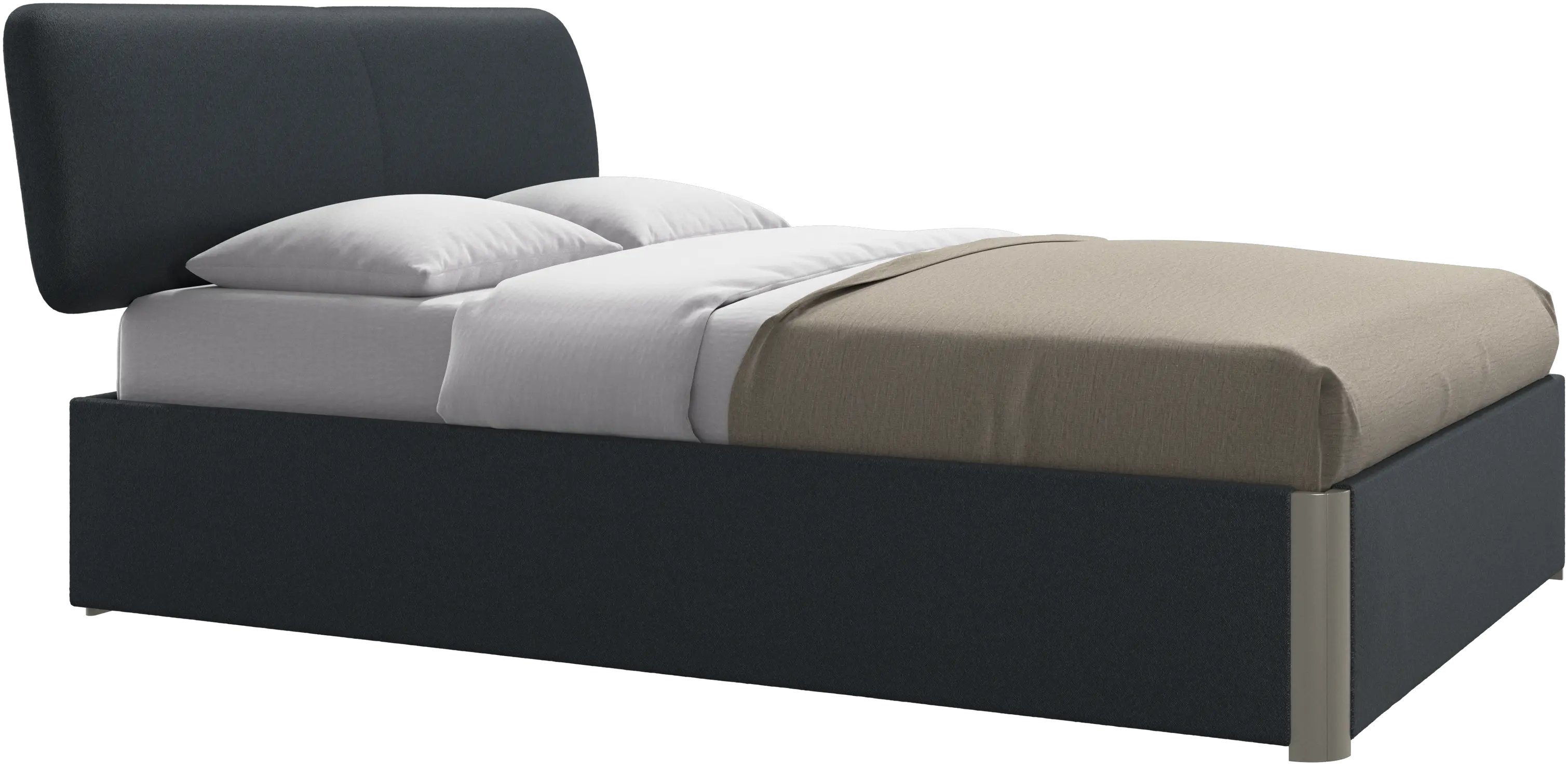 Element bed, bed-mounted headboard, with slats and storage solution, excl. mattress