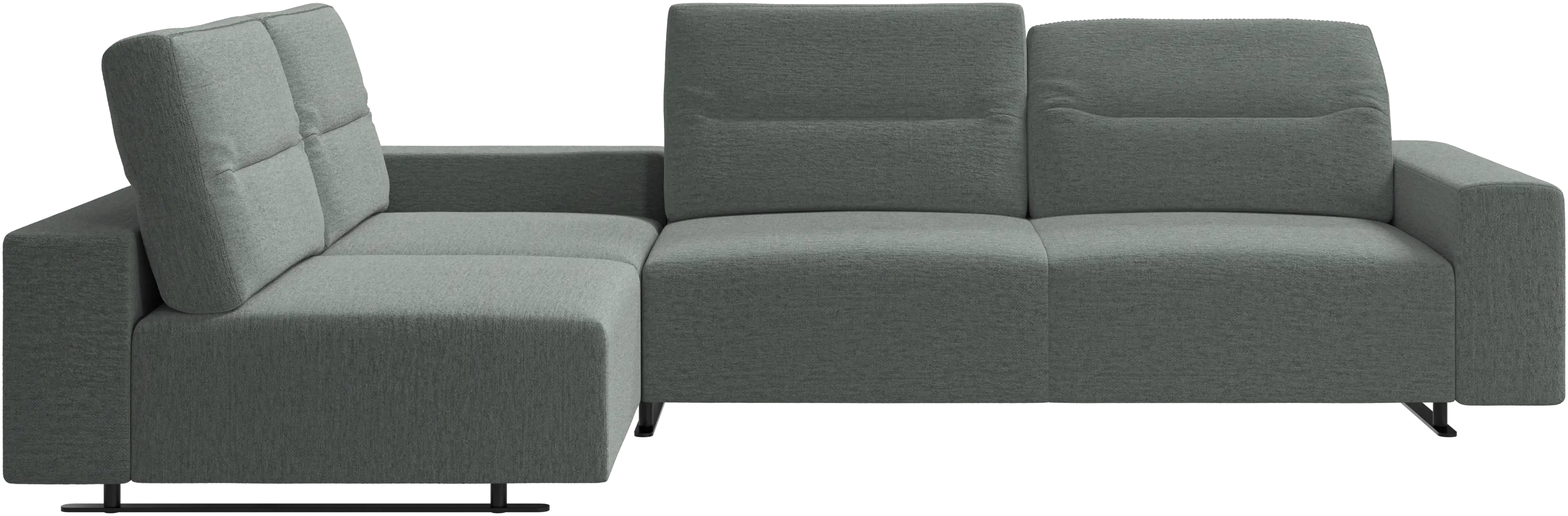 Hampton corner sofa with adjustable back and storage on right side