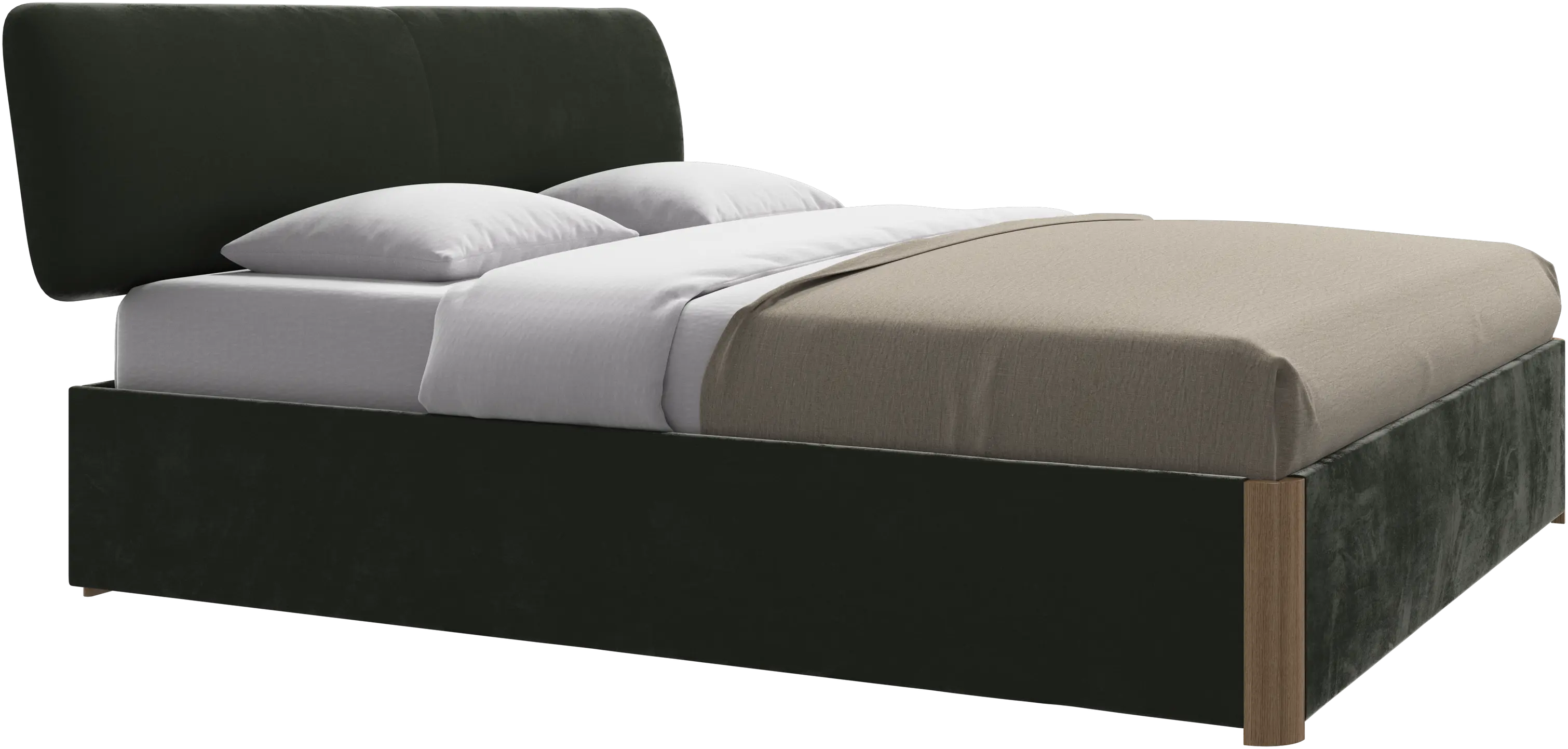 Element cama, cabecero montado en la cama, con láminas y solución de almacenamiento, excl. colchón