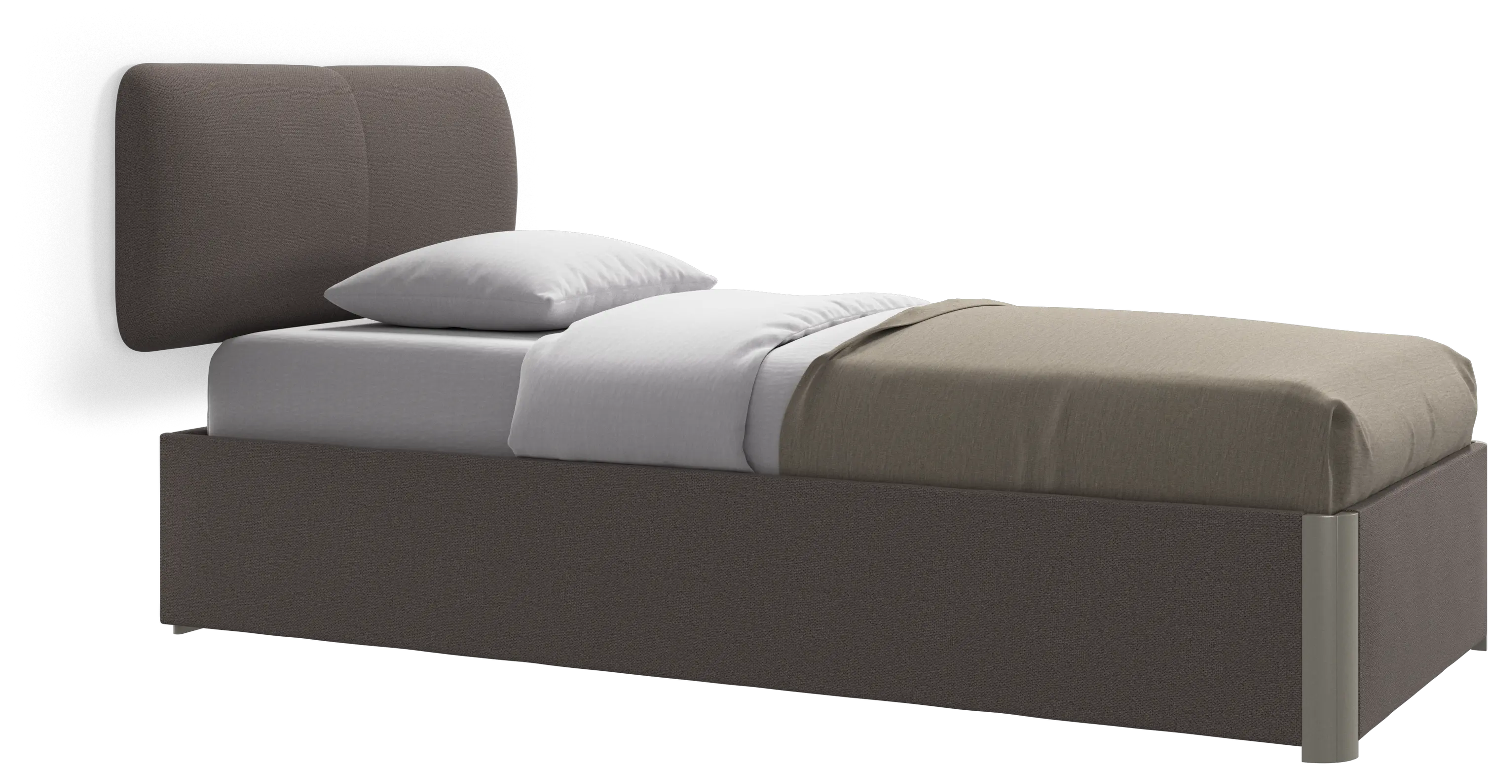 Element cama, cabecero montado en la pared, con láminas y solución de almacenamiento, excl. colchón
