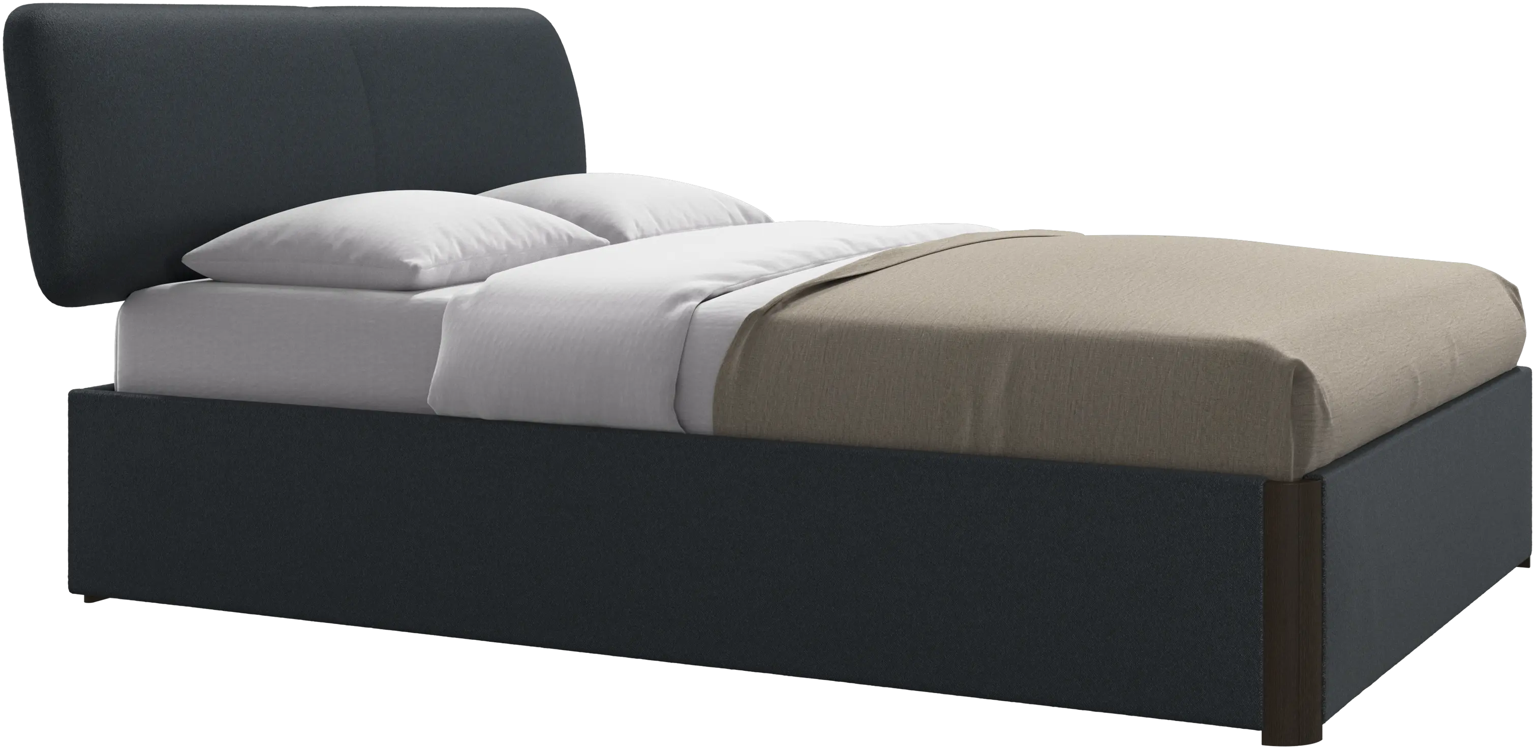 Element bed, bed-mounted headboard, with slats and storage solution, excl. mattress