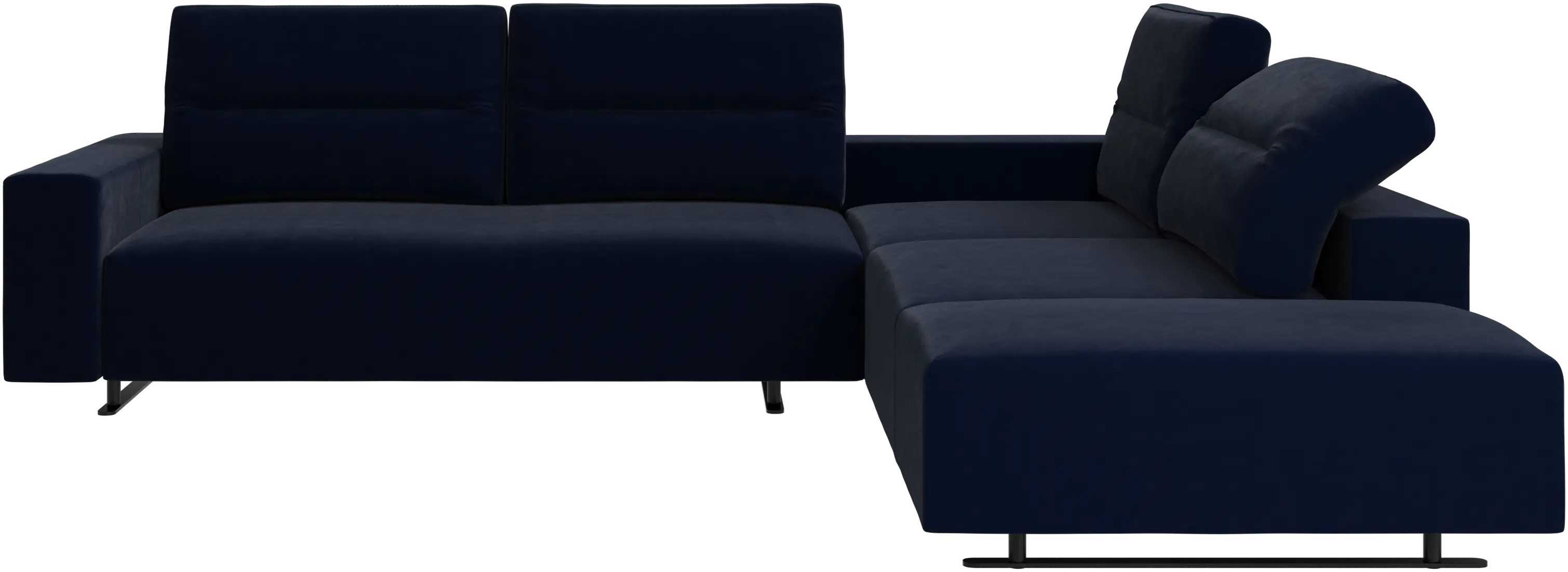 Hampton corner sofa with adjustable back and storage on left side