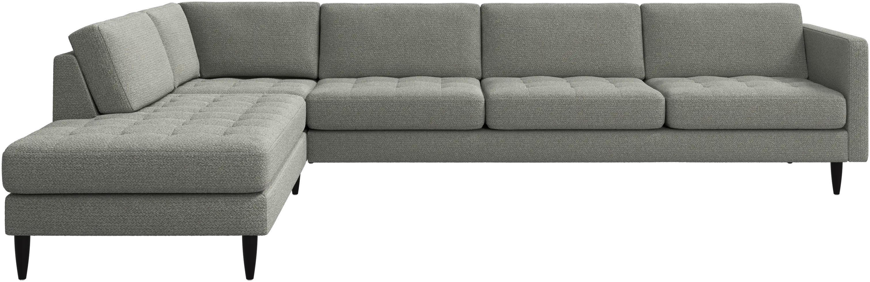 Osaka corner sofa with lounging unit, tufted seat