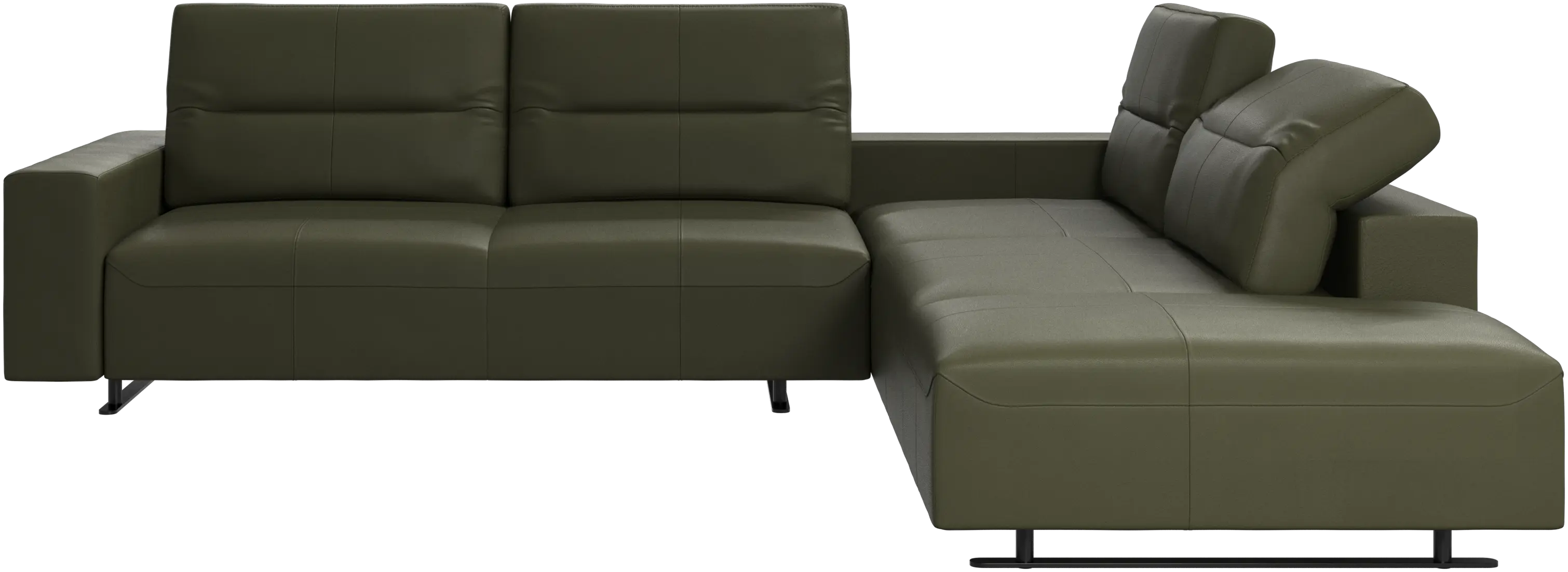 Hampton corner sofa with adjustable back and storage on left side