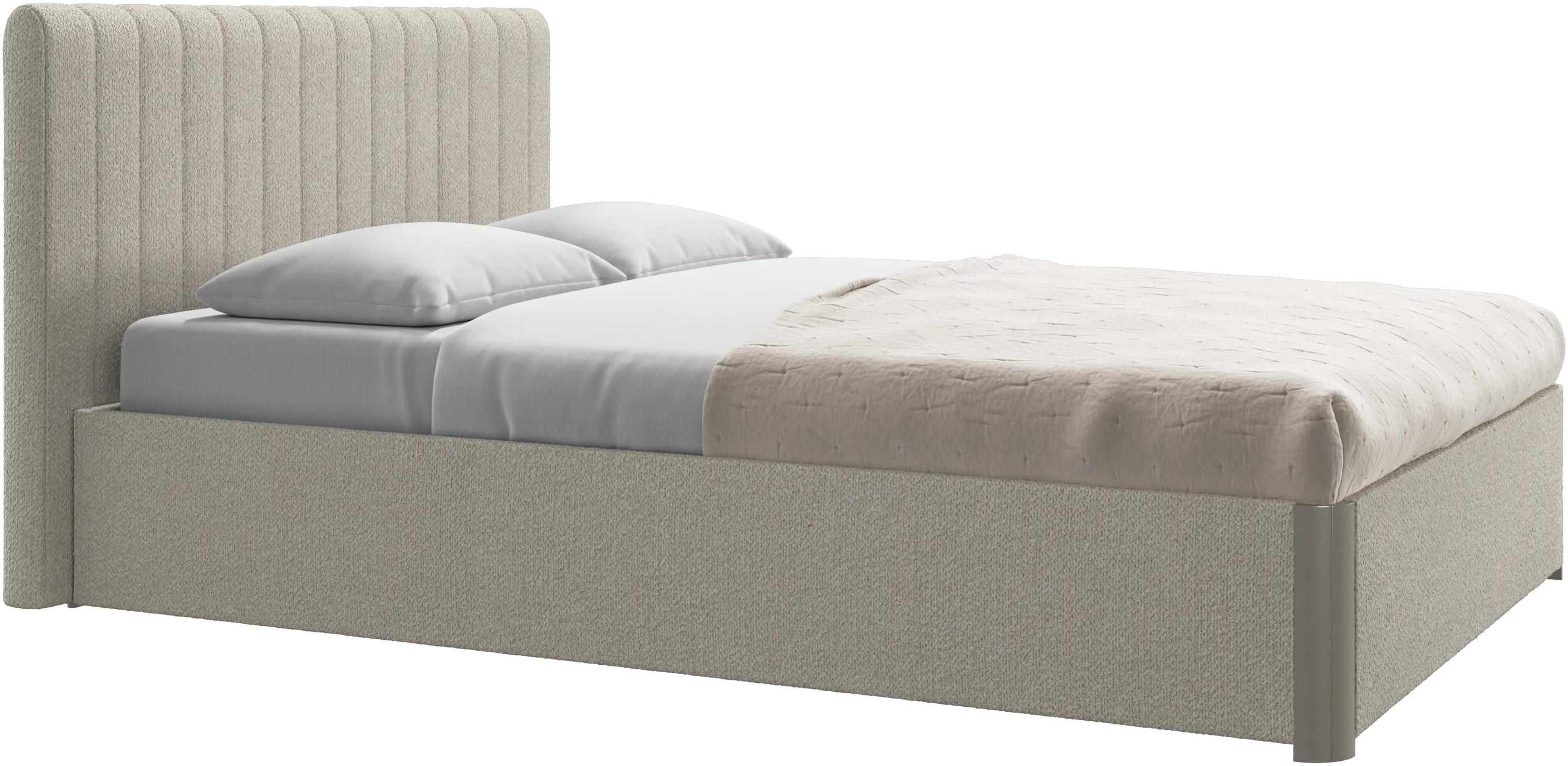 Element bed, bed-mounted headboard, with slats and storage solution, excl. mattress