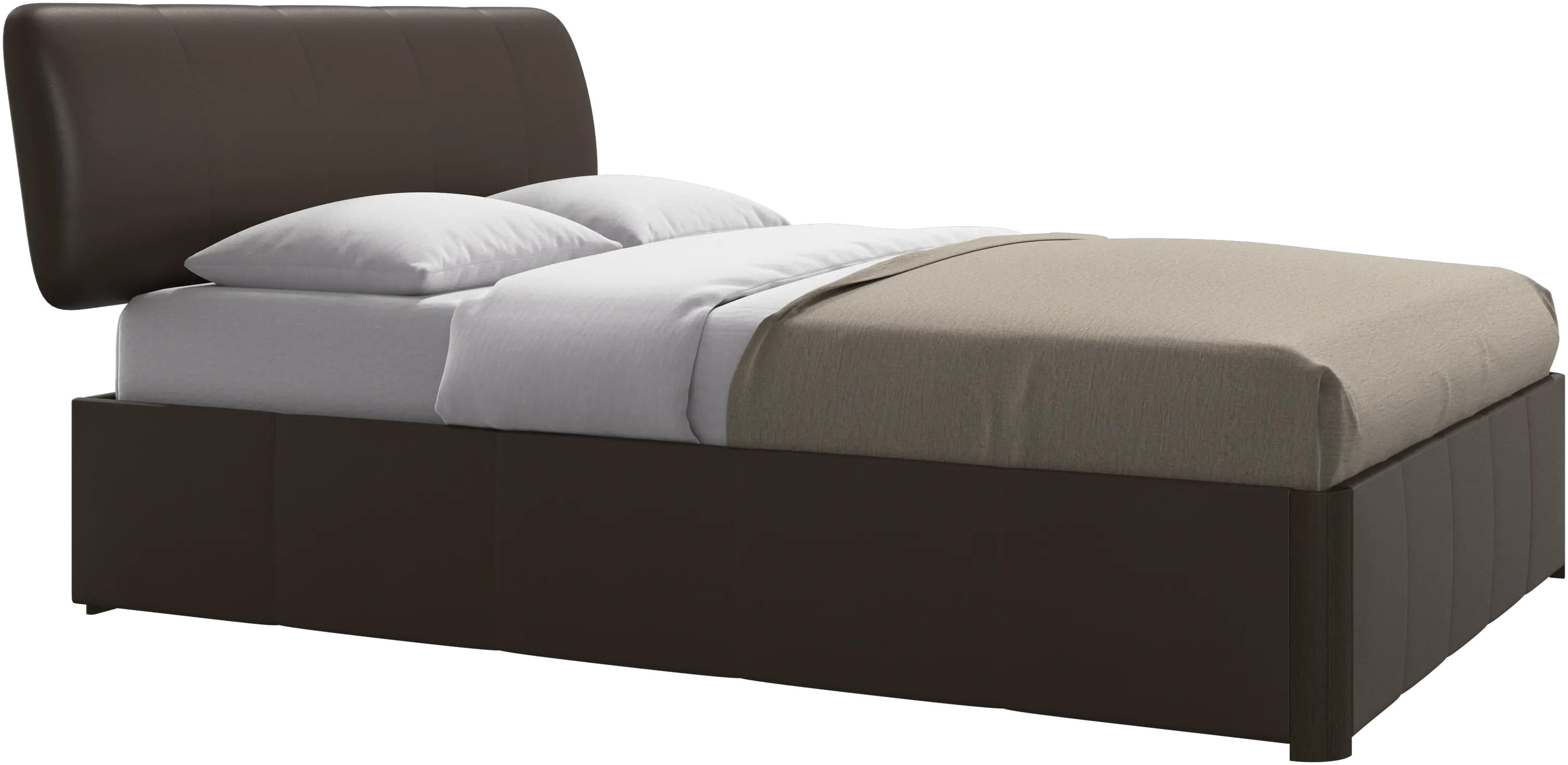 Element bed, bed-mounted headboard, with slats and storage solution, excl. mattress