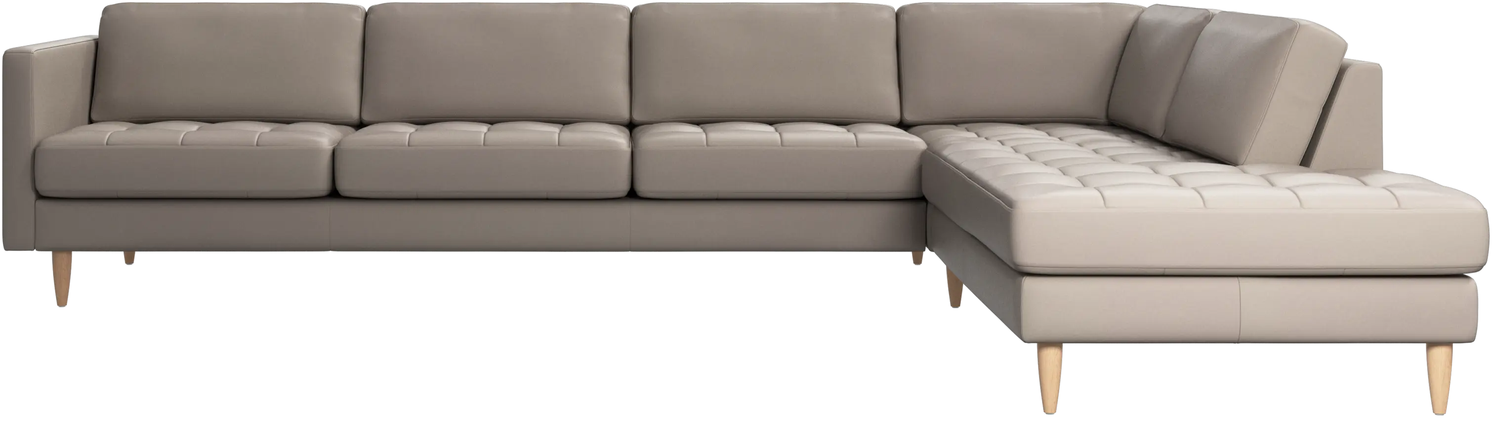 Osaka corner sofa with lounging unit, tufted seat