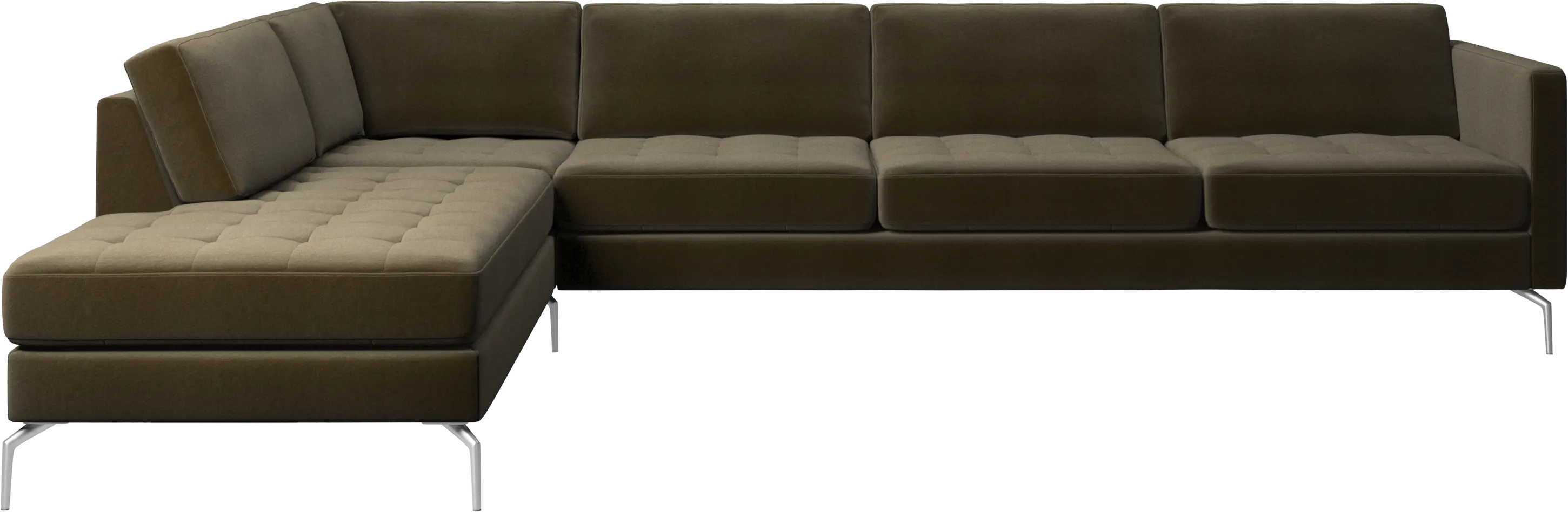 Osaka corner sofa with lounging unit, tufted seat