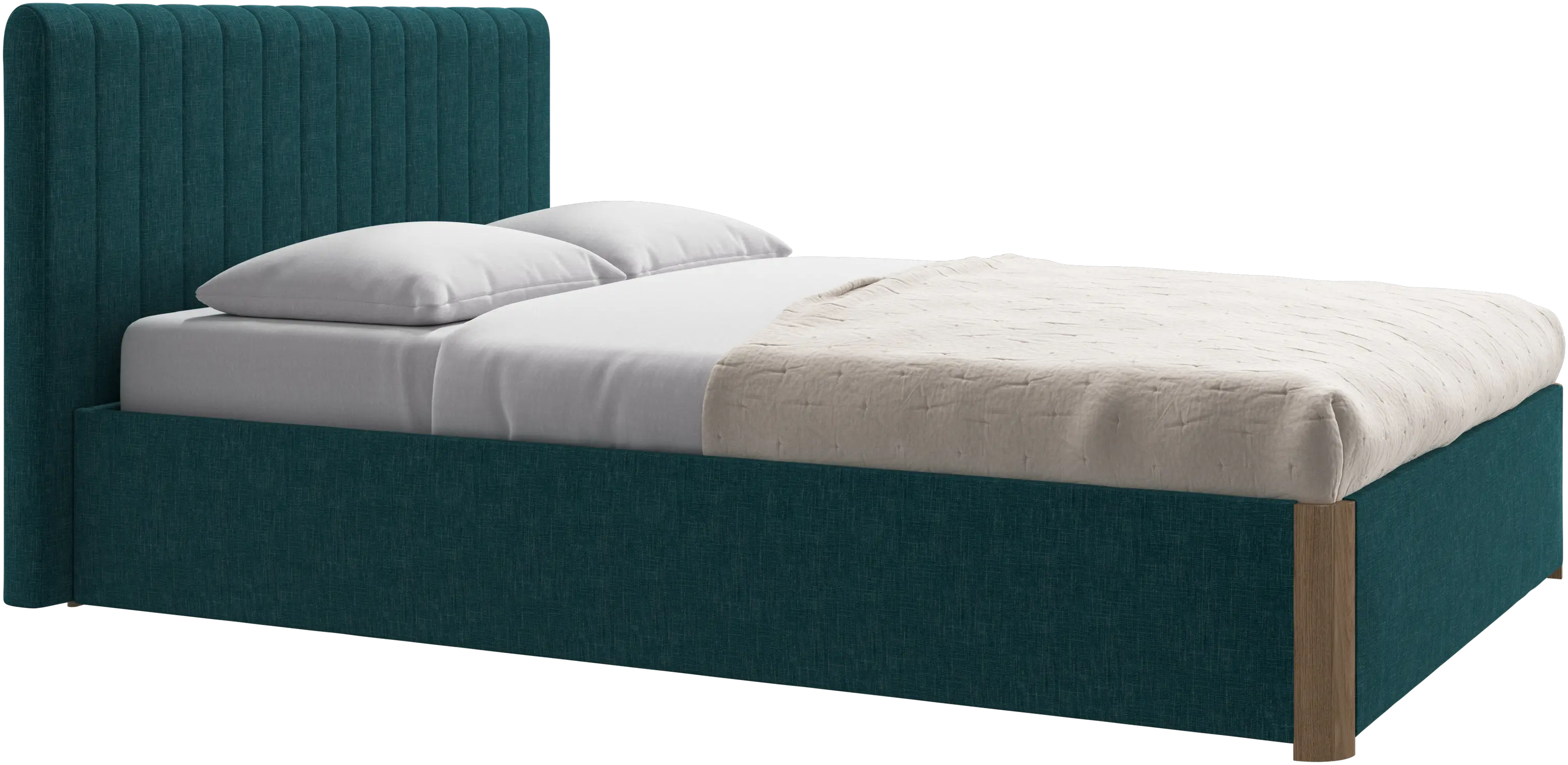 Element bed, bed-mounted headboard, with slats and storage solution, excl. mattress