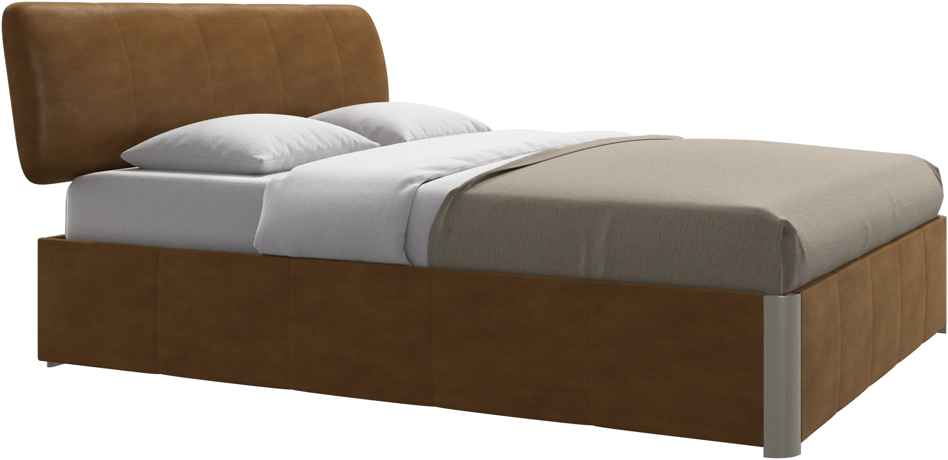Element bed, bed-mounted headboard, with slats and storage solution, excl. mattress