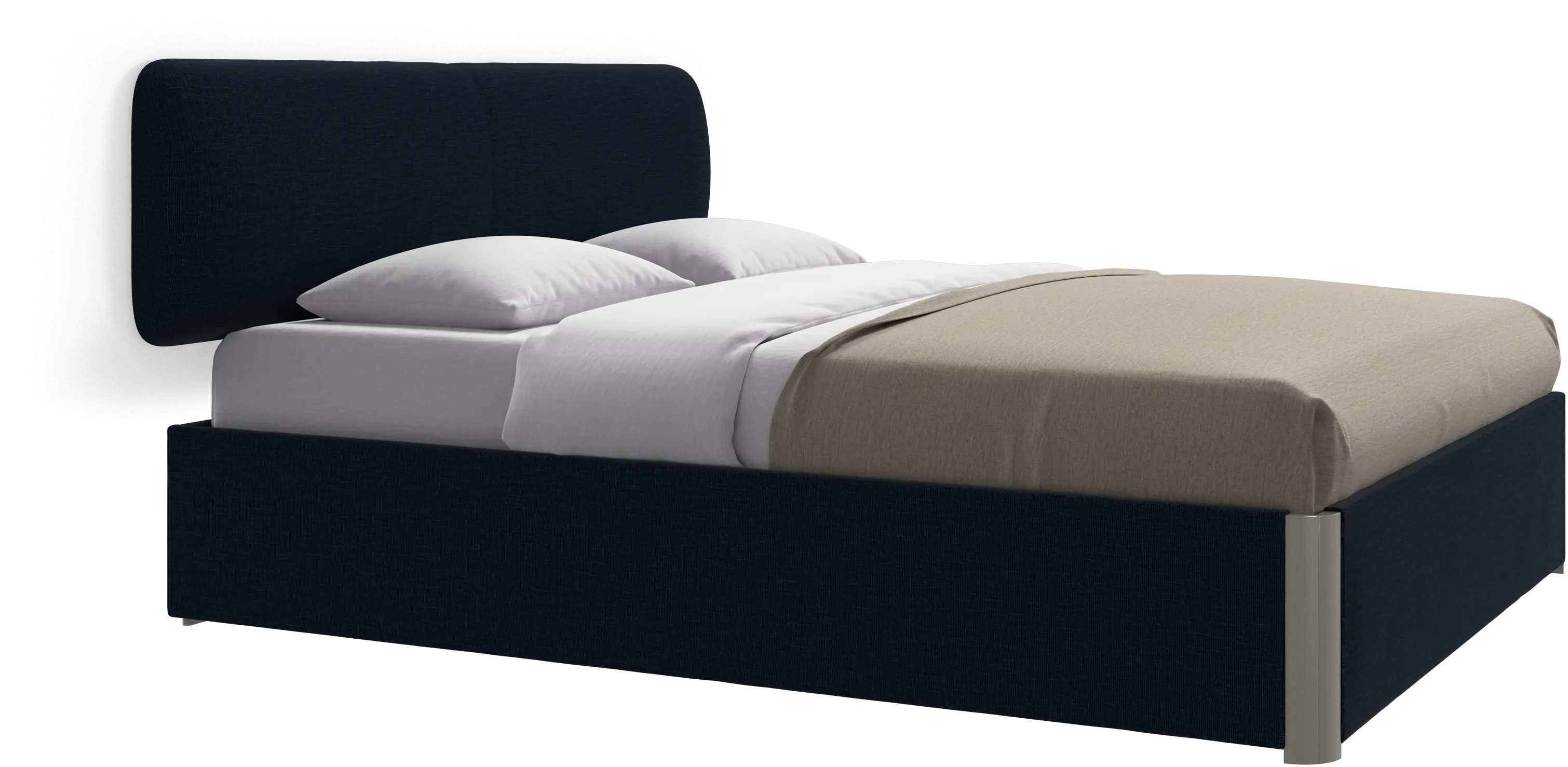 Element bed, wall-mounted headboard, with slats and storage solution, excl. mattress