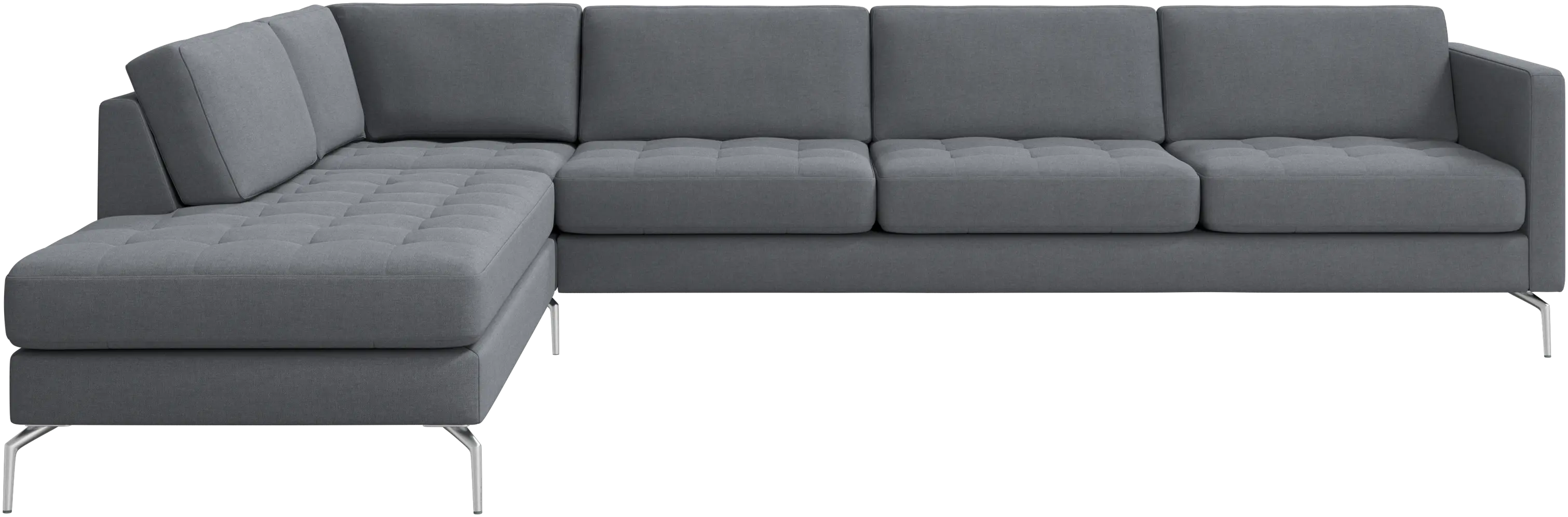 Osaka corner sofa with lounging unit, tufted seat