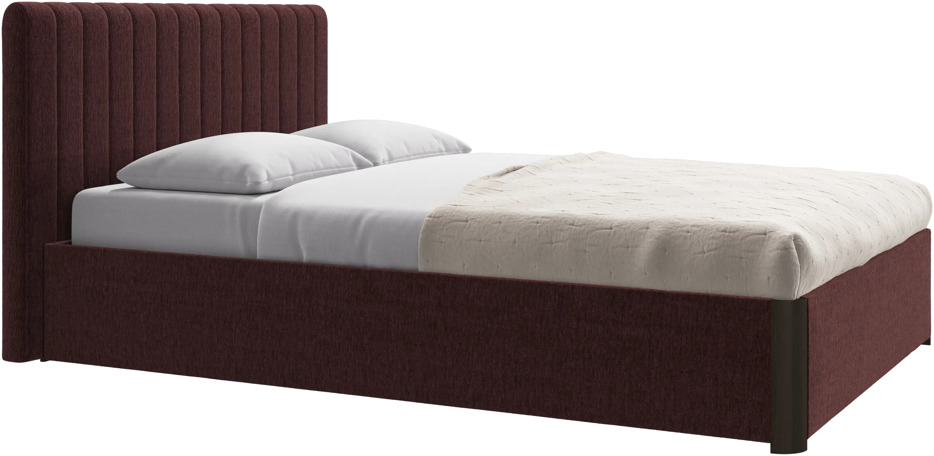 Element bed, bed-mounted headboard, with slats and storage solution, excl. mattress