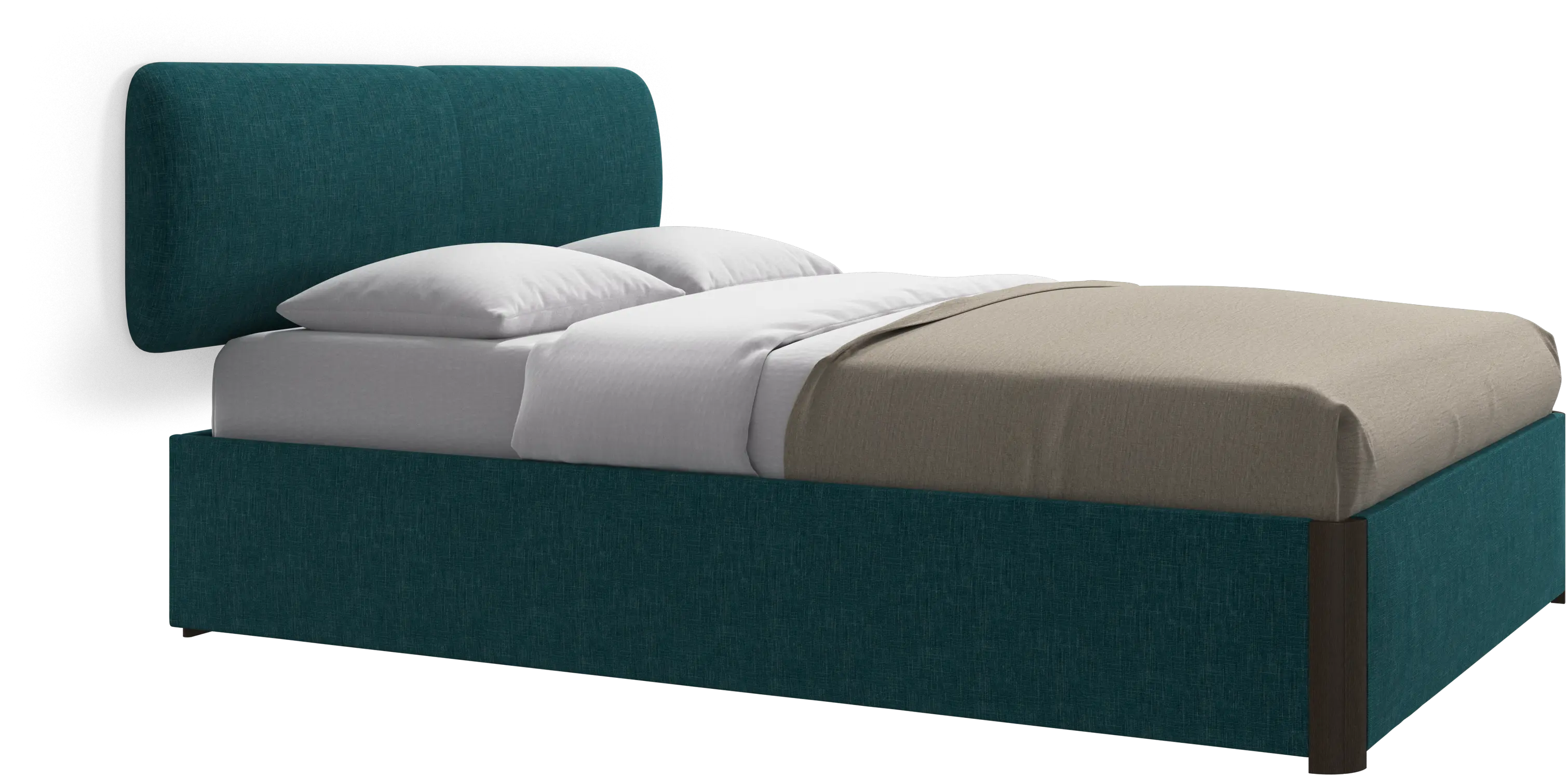 Element bed, wall-mounted headboard, with slats and storage solution, excl. mattress