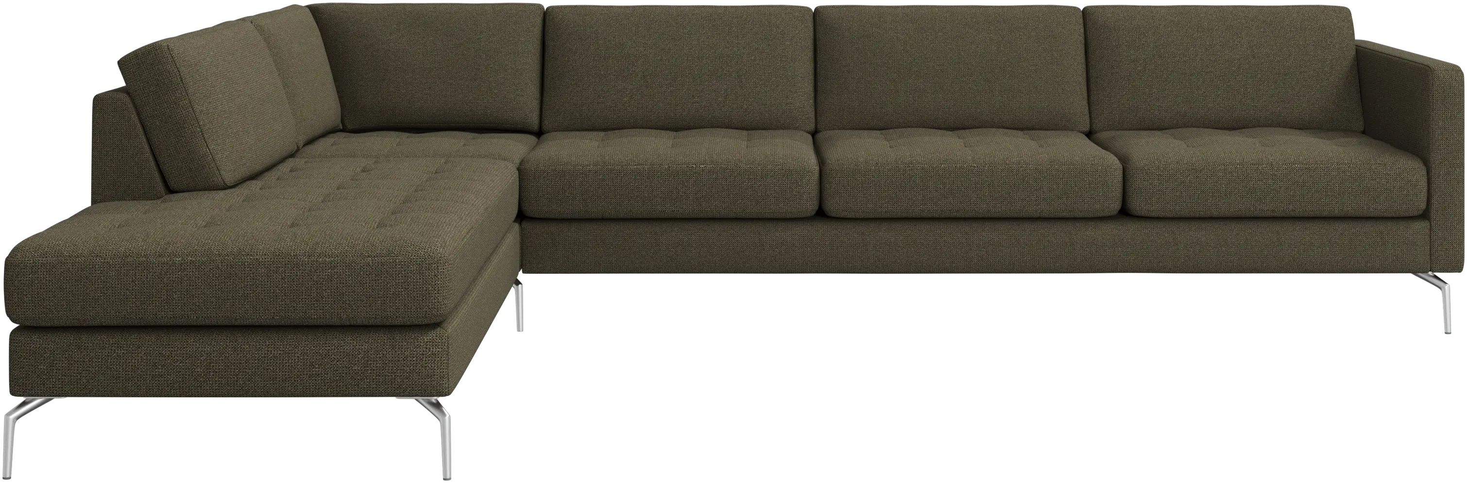 Osaka corner sofa with lounging unit, tufted seat