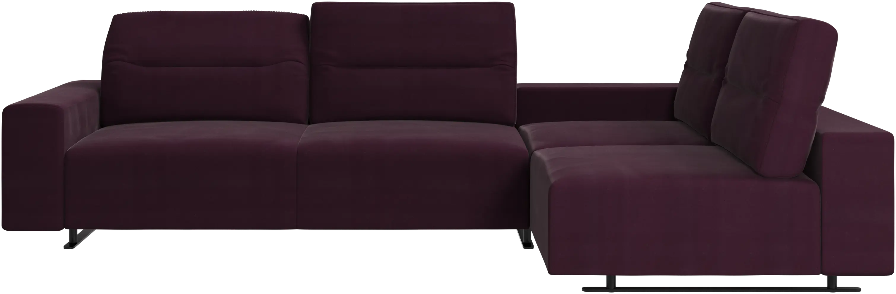 Hampton corner sofa with adjustable back and storage on left side