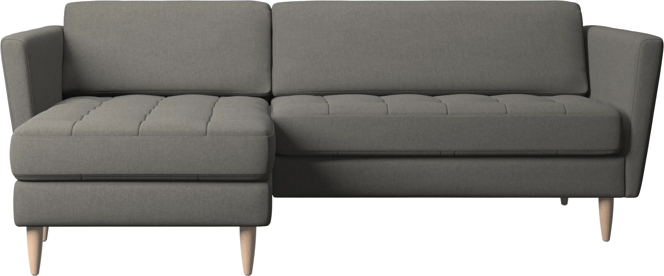 Sofá Osaka com módulo chaise-longue, assento tufado
