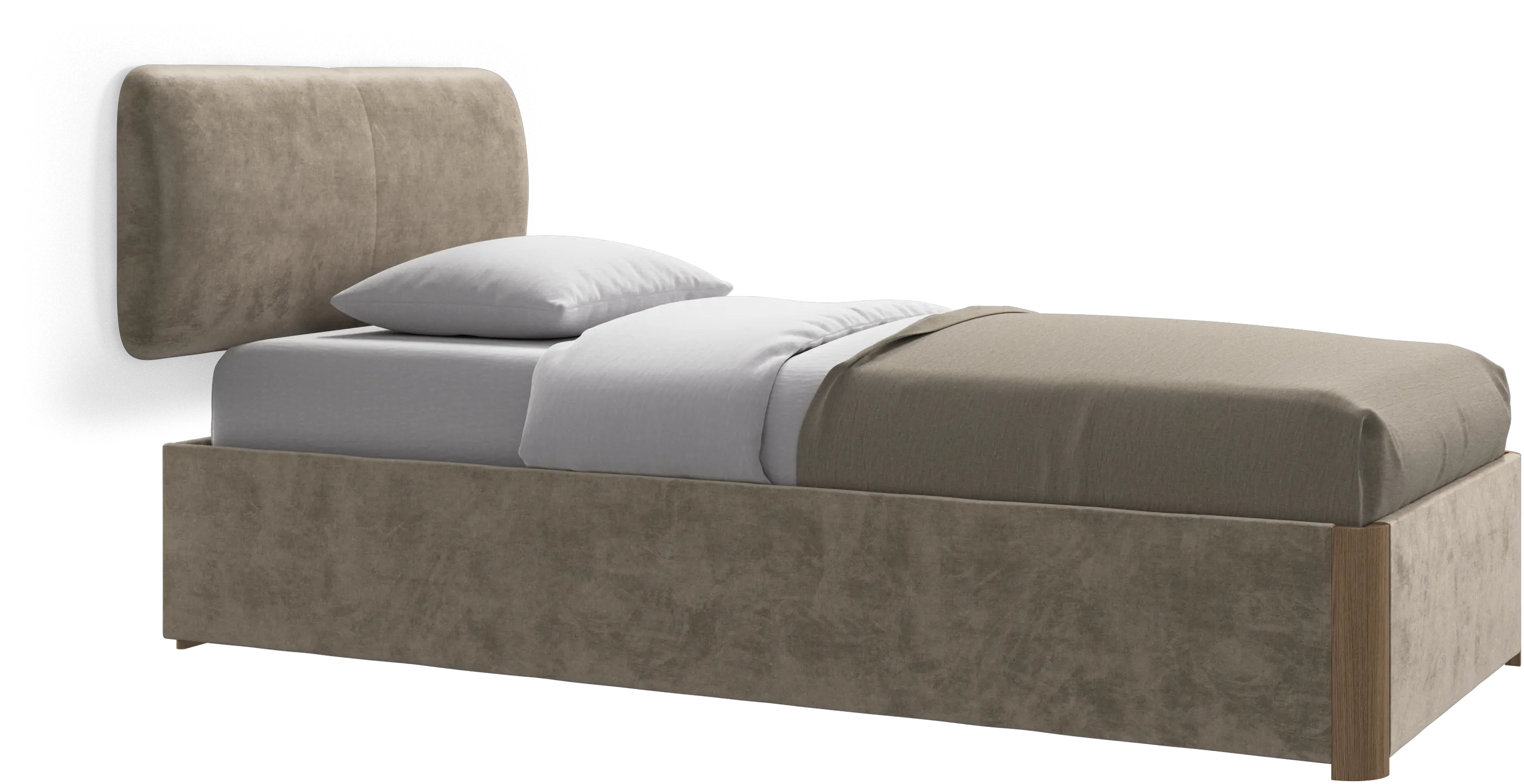 Element bed, wall-mounted headboard, with slats and storage solution, excl. mattress