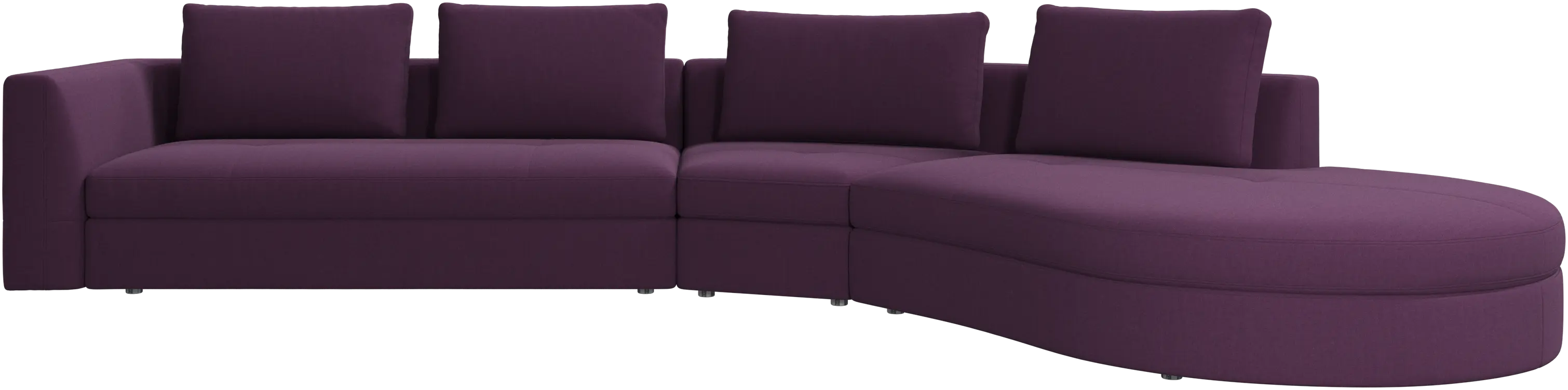 Bergamo sofa with round lounging unit,right