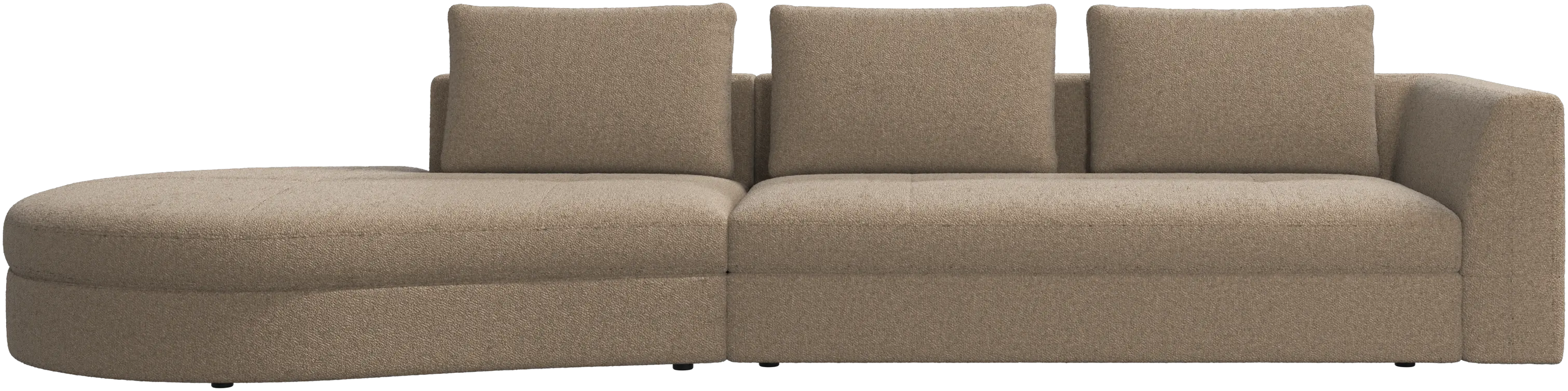 Bergamo sofa with round lounging unit, left