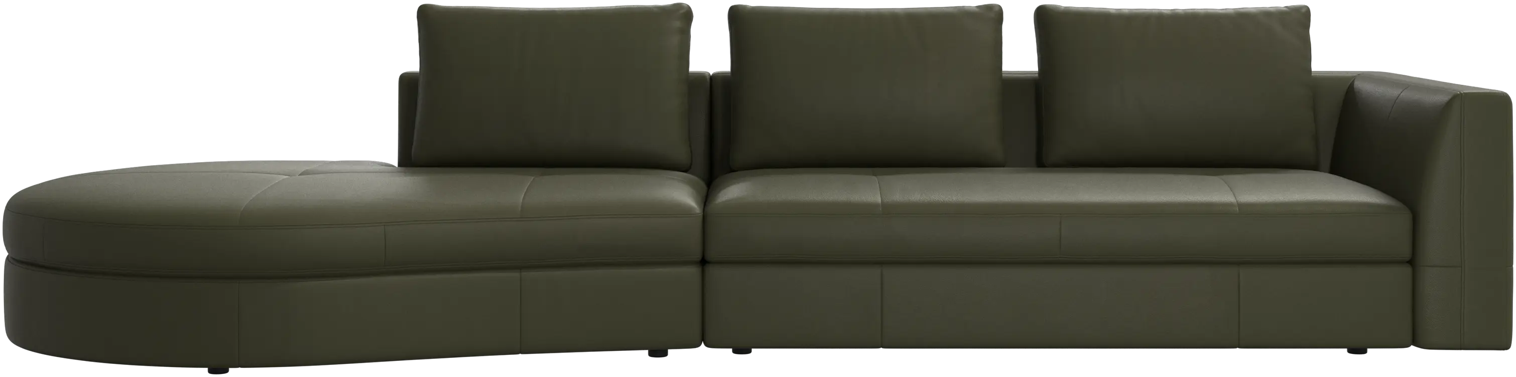 Bergamo sofa with round lounging unit, left