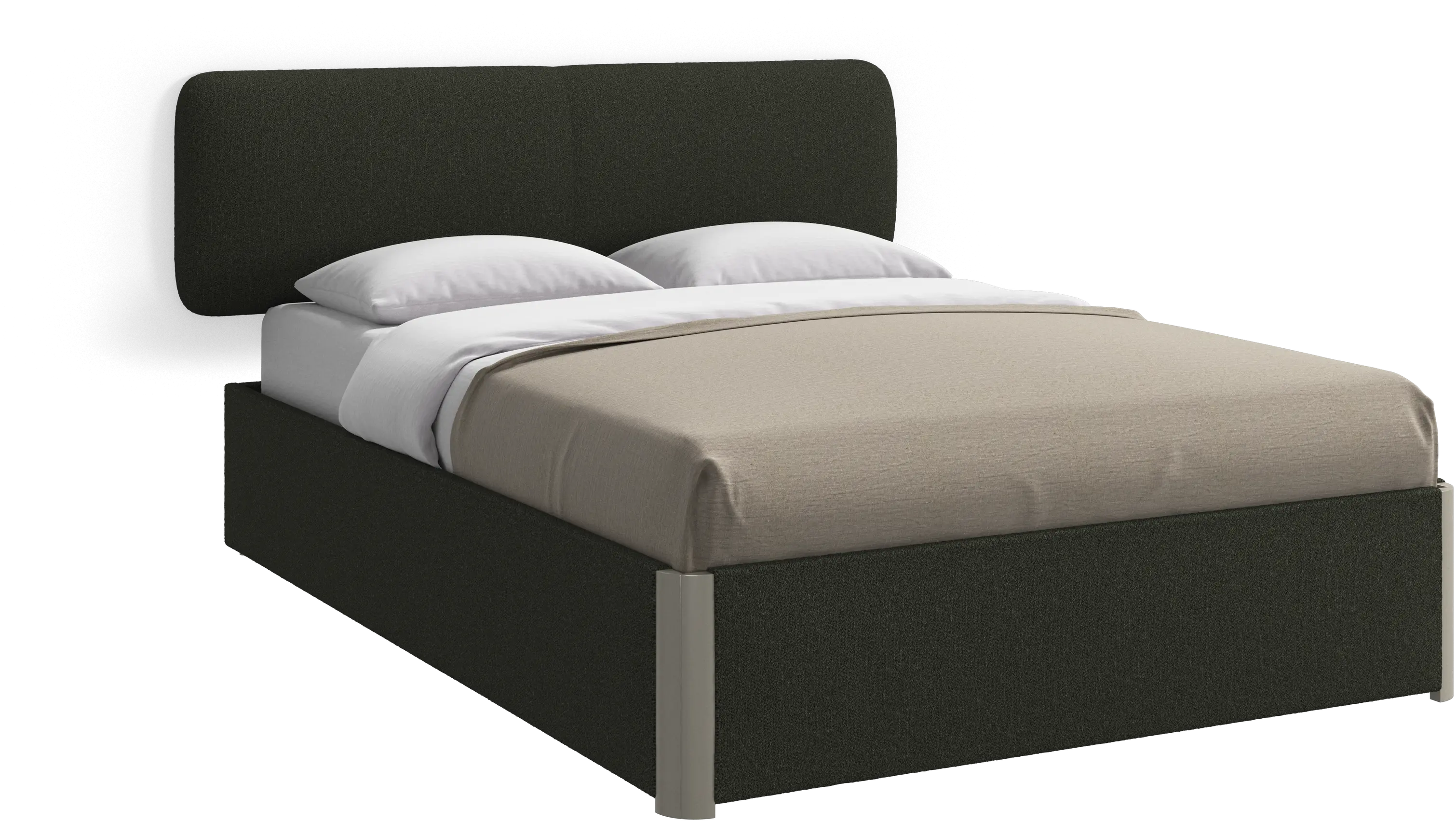 Element bed, wall-mounted headboard, with slats and storage solution, excl. mattress