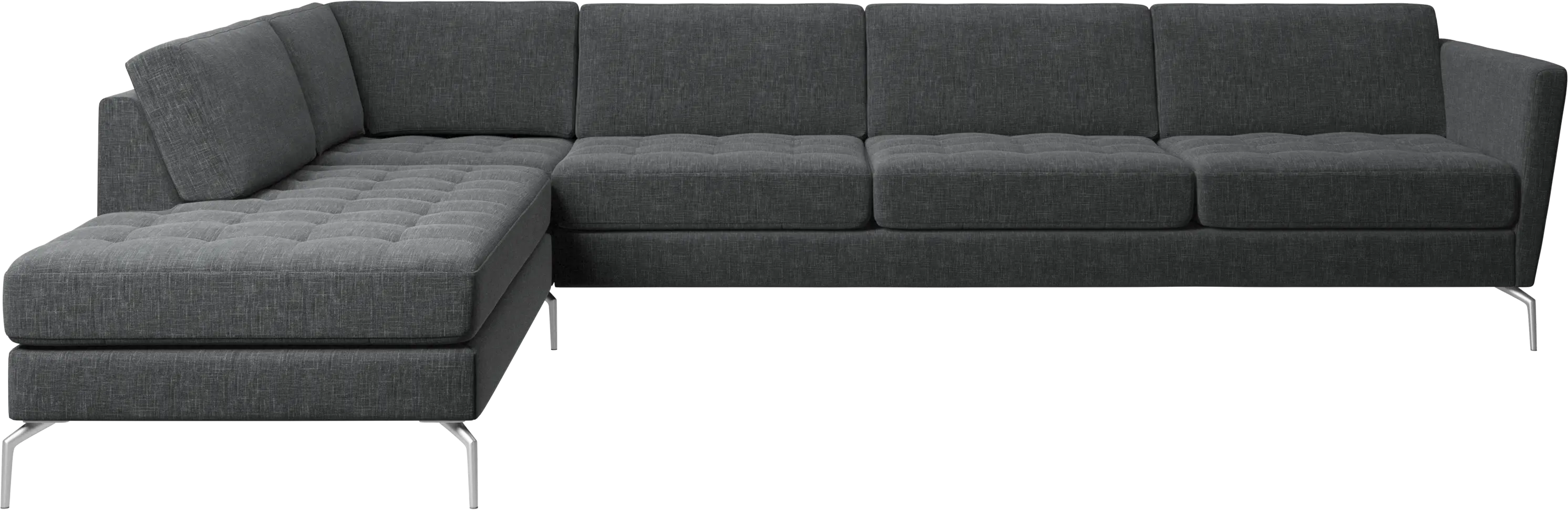 Osaka corner sofa with lounging unit, tufted seat