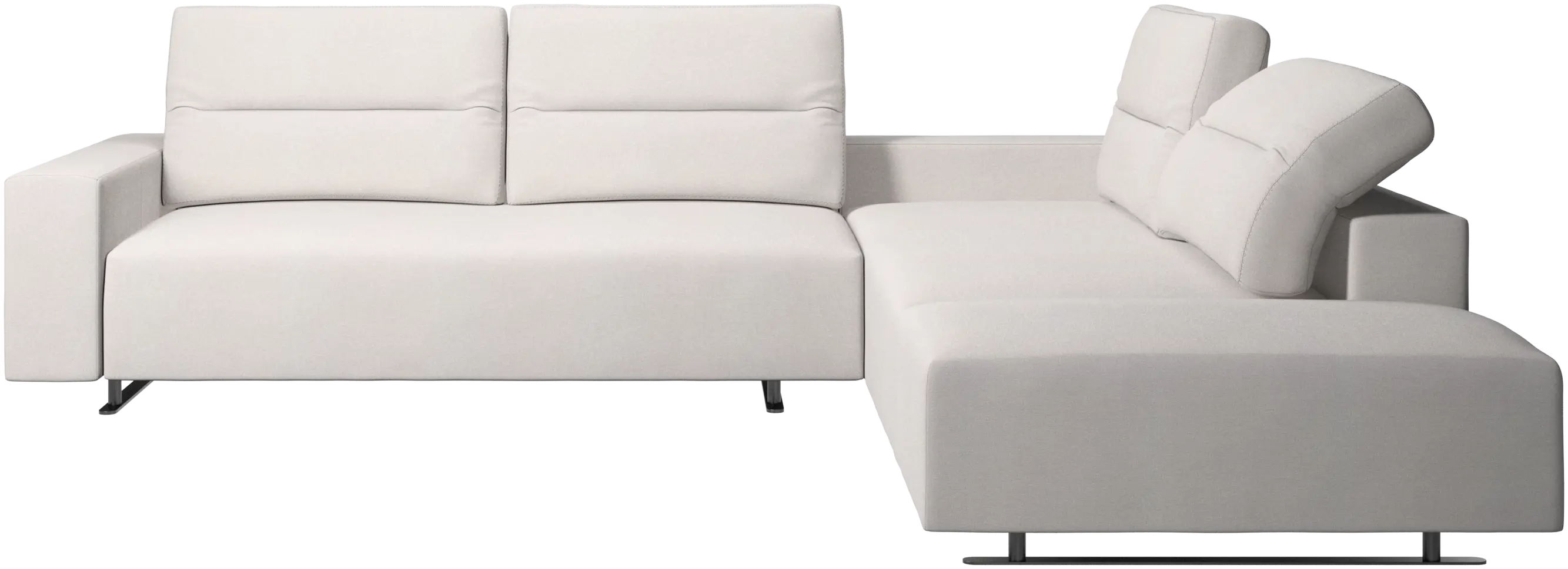 Hampton corner sofa with adjustable back and storage on left side