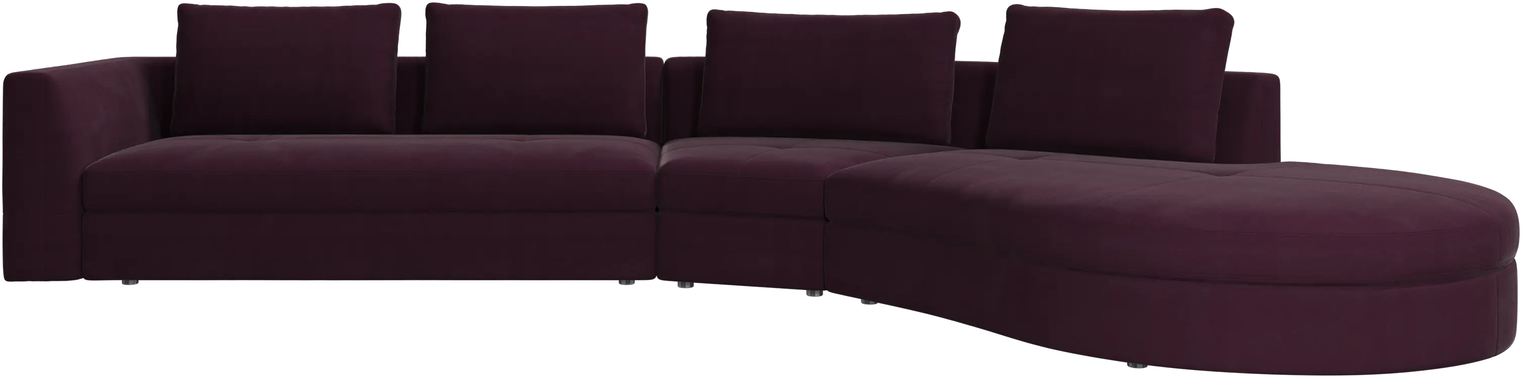 Bergamo sofa with round lounging unit,right